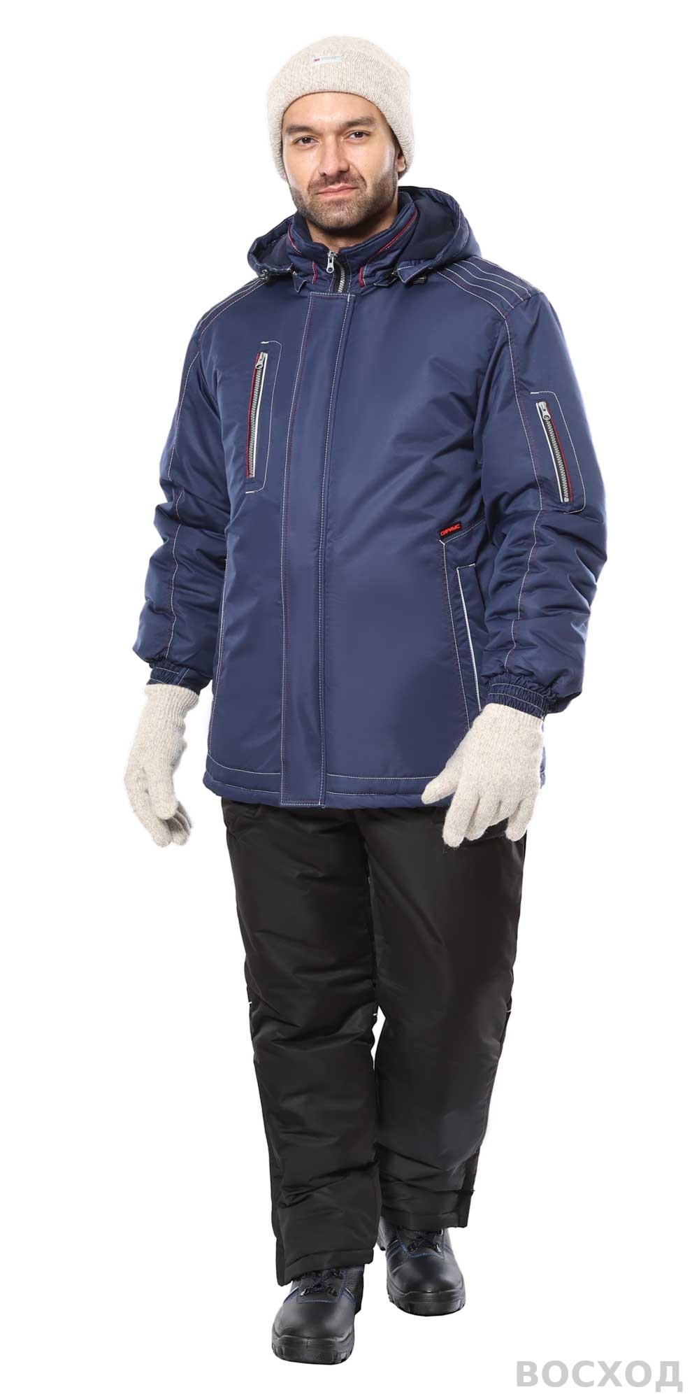 Куртка СИРИУС-АЛЕКС темно-синяя с красной отделкой