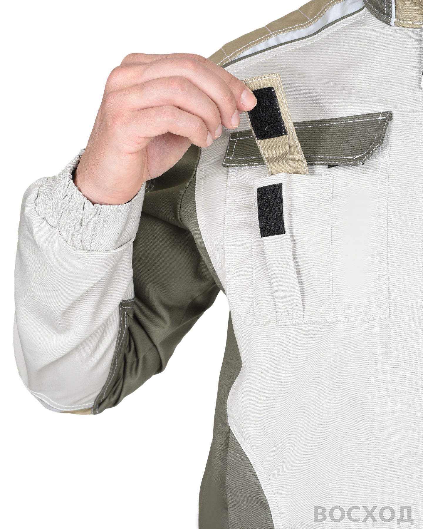 Куртка СИРИУС-КАСПИЙ молочная с оливой и песочным и СОП