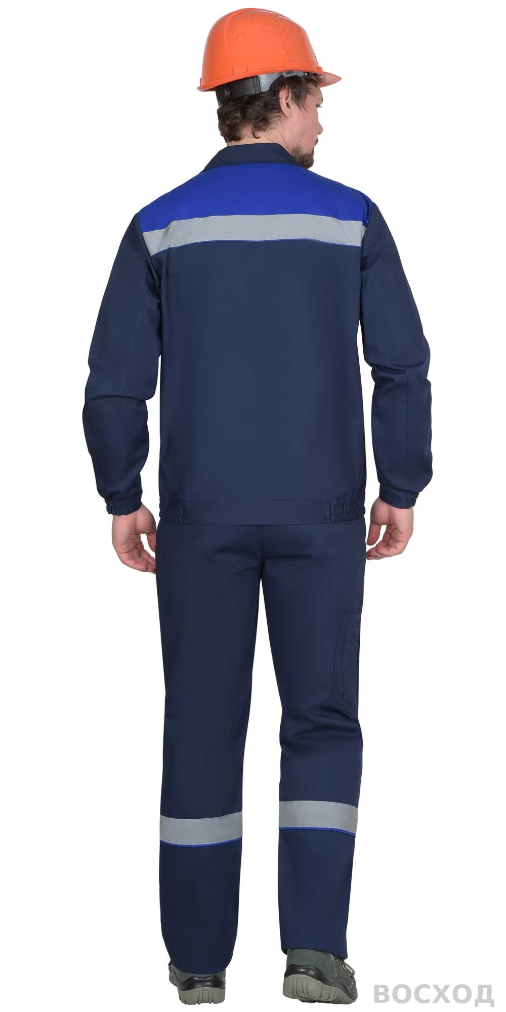 Костюм СИРИУС-МАСТЕР-РОСС куртка кор., п/к, тёмно- с васильковым и СОП