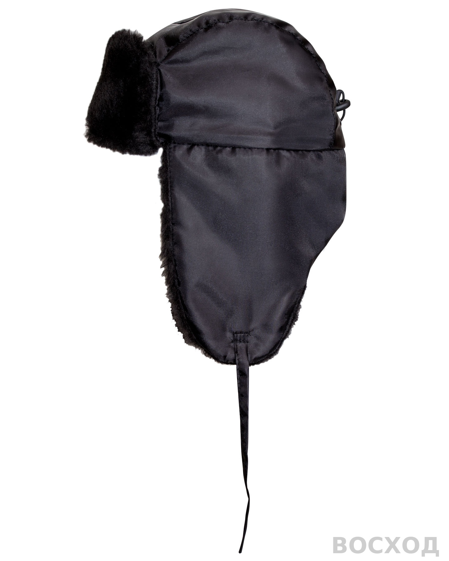 Шапка-ушанка СИРИУС-ЛЮКС черная (тк. Оксфорд)