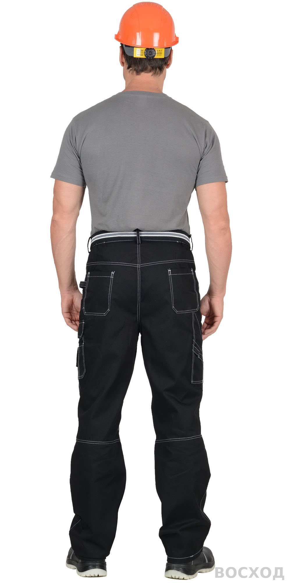 Брюки СИРИУС-ПРЕСТИЖ мужские летние черные, кант СВМ