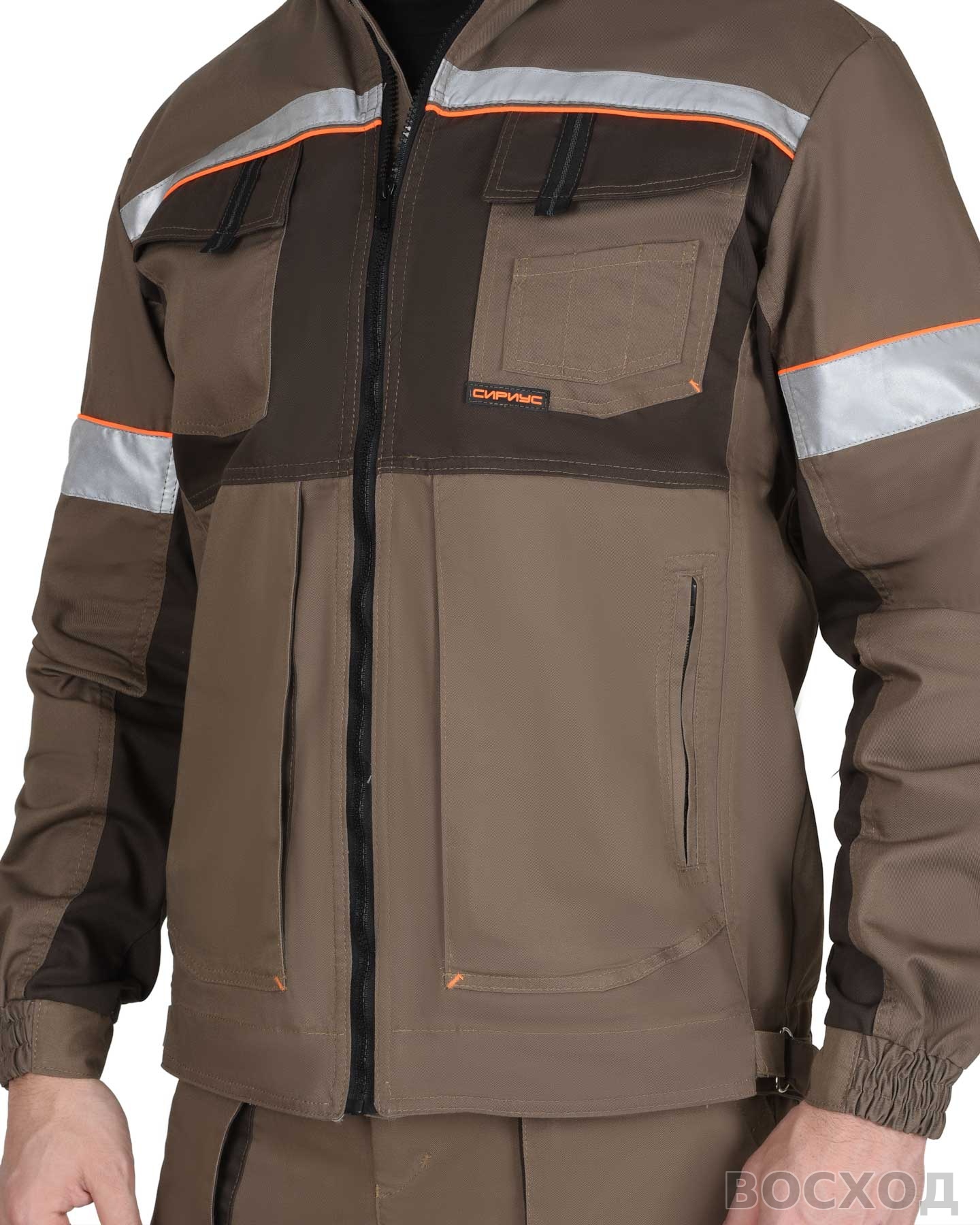 Костюм СИРИУС-РОДОС куртка, брюки, светло- с темно-коричневым