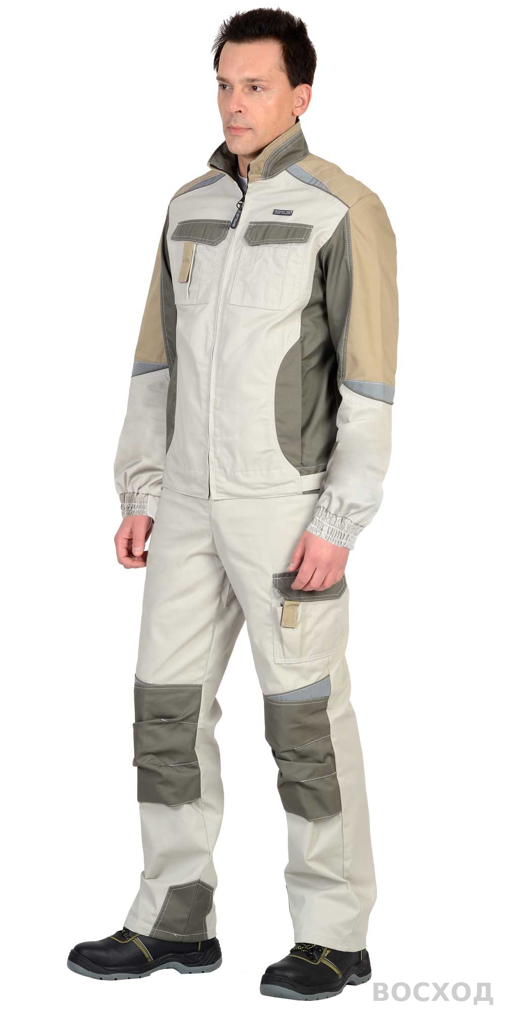 Костюм СИРИУС-КАСПИЙ куртка, п/к, с оливой, песочным и СОП