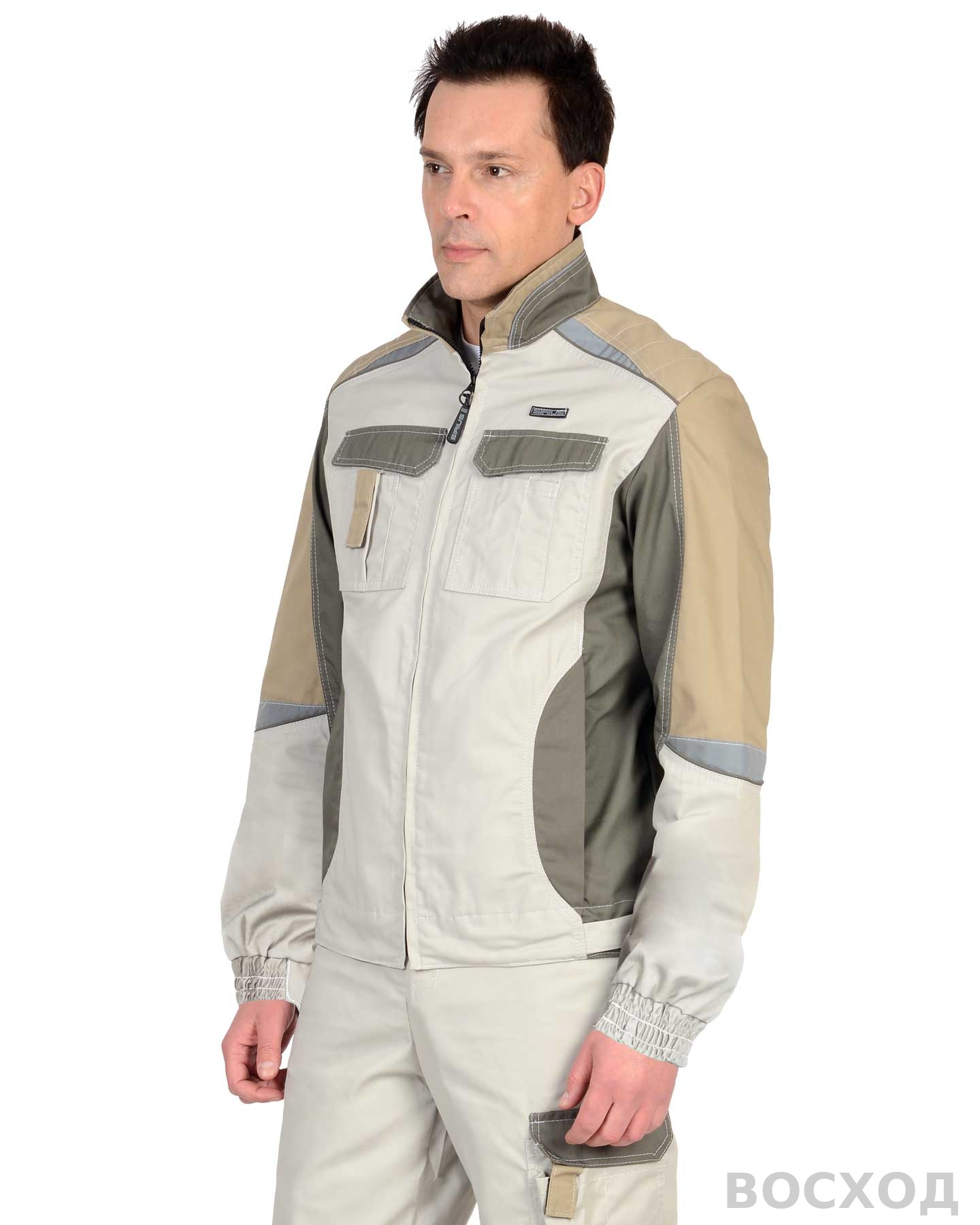 Костюм СИРИУС-КАСПИЙ куртка, п/к, с оливой, песочным и СОП