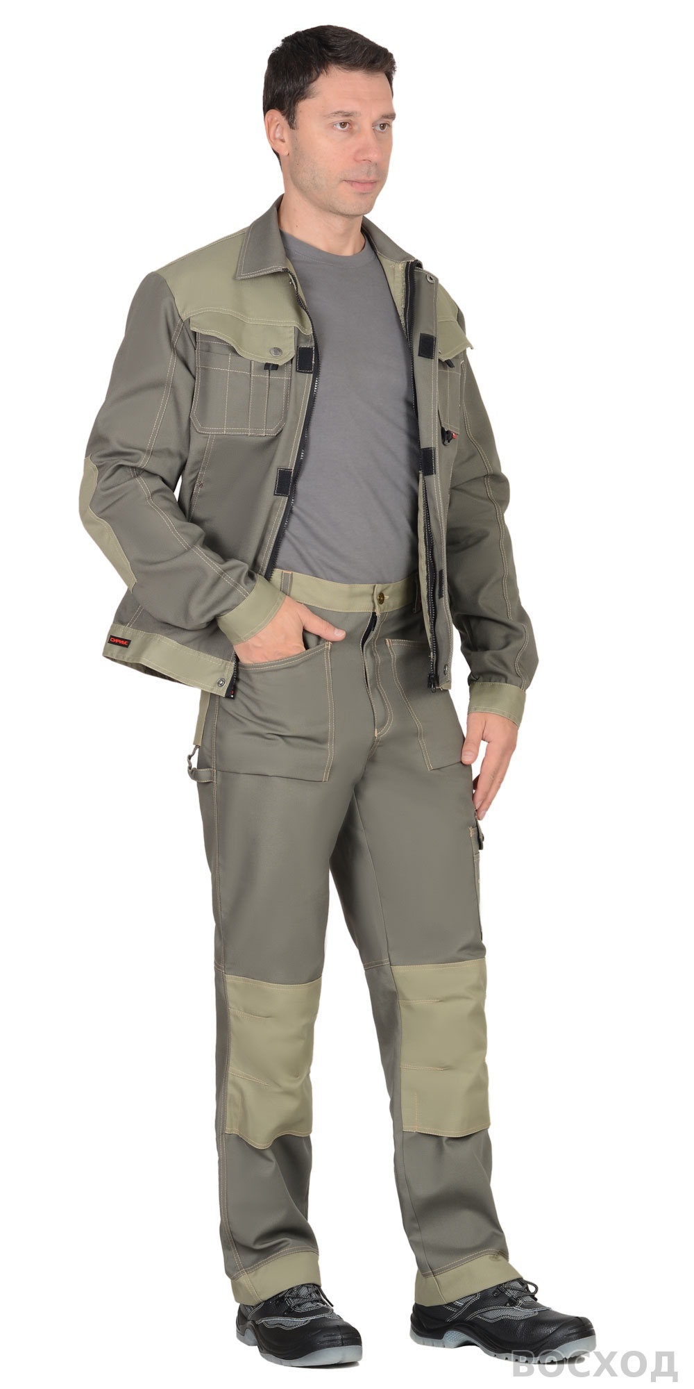 Куртка СИРИУС-ВЕСТ-ВОРК т. со св.оливковым пл. 275 г/кв.м