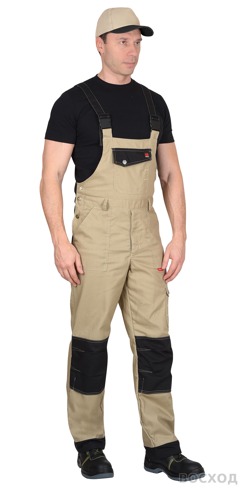 Полукомбинезон СИРИУС-ВЕСТ-ВОРК бежевый с черным пл. 275 г/кв.м