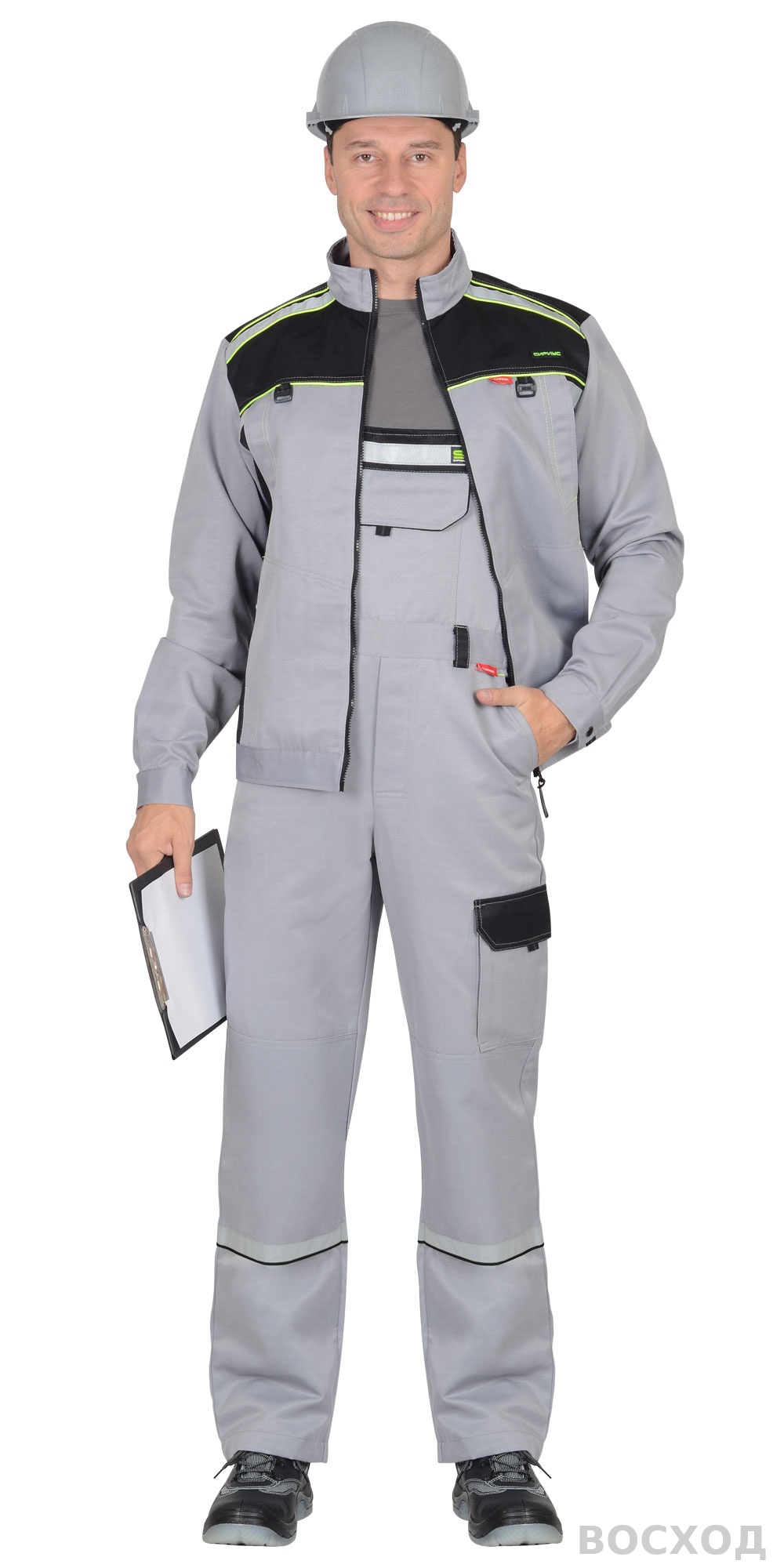 Костюм СИРИУС-ПРАКТИК куртка, п/к св. с черным