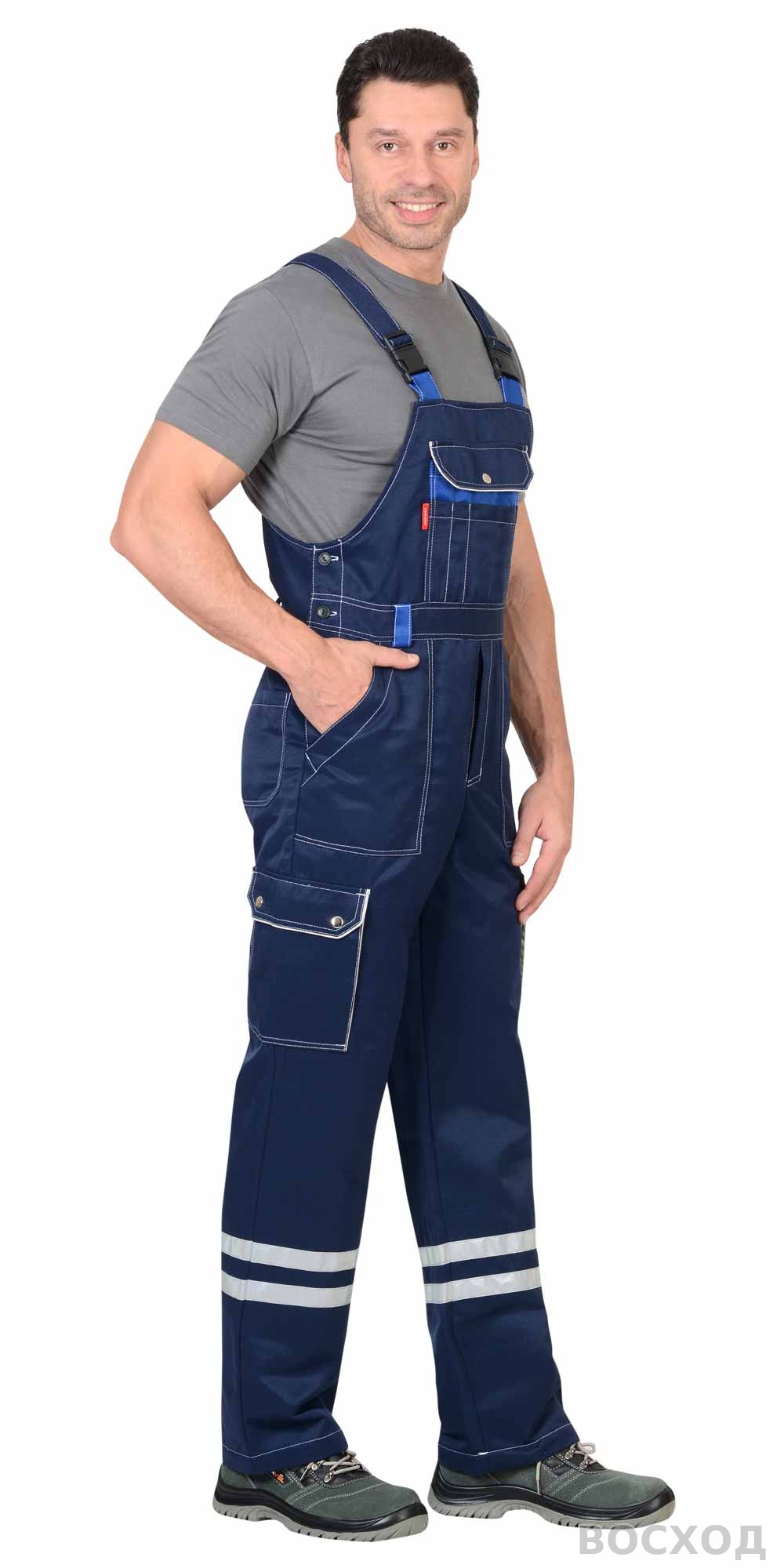 Костюм СИРИУС-ЛИДЕР куртка, п/к т. с васильком и молочным, СОП