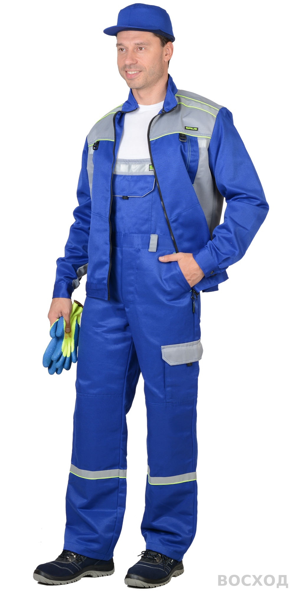 Костюм СИРИУС-ПРАКТИК куртка, п/к со св.серым