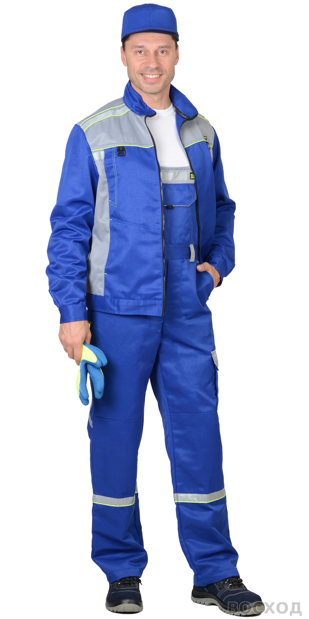 Костюм СИРИУС-ПРАКТИК куртка, п/к со св.серым