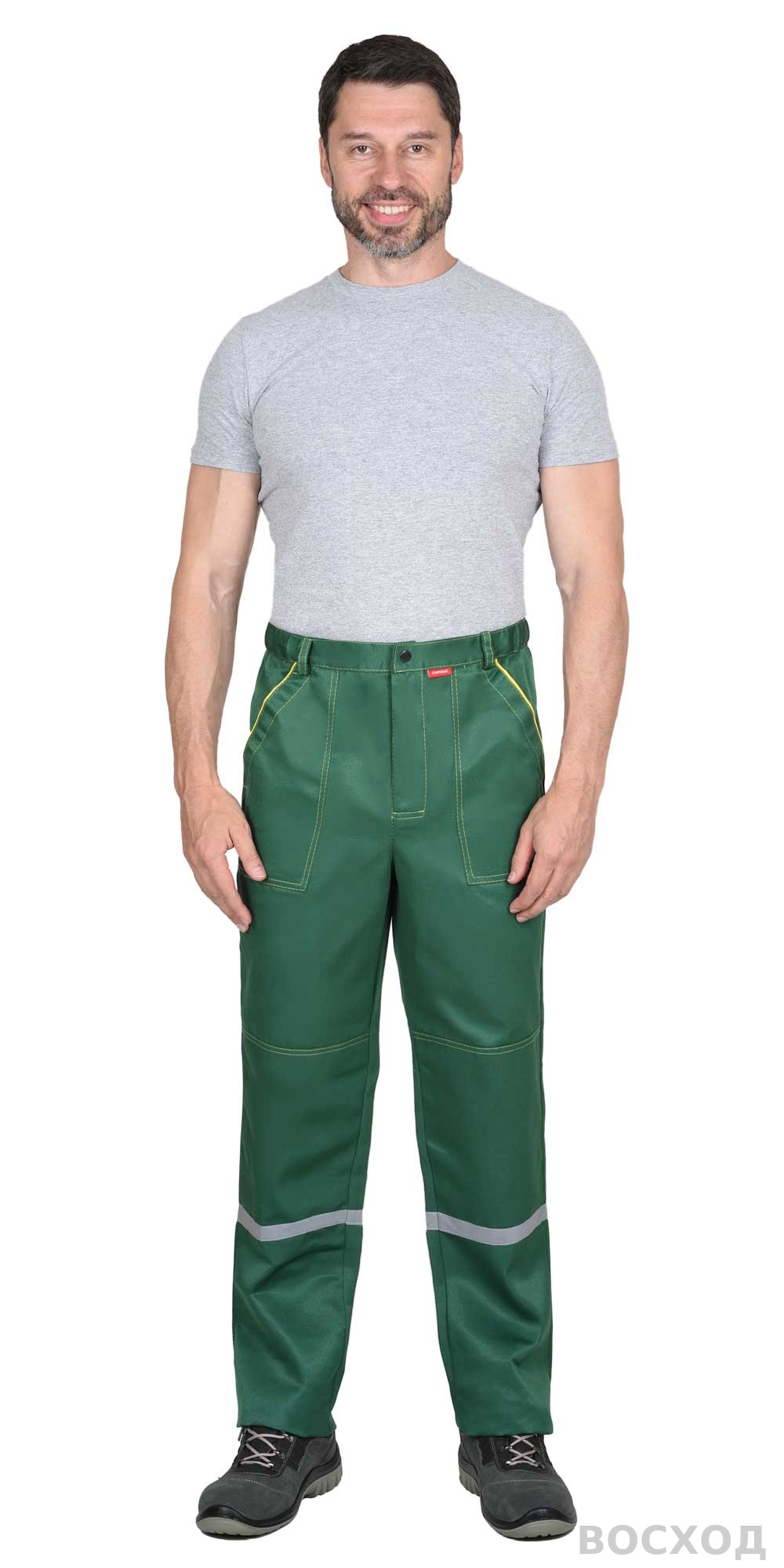 Костюм СИРИУС-МЕХАНИК куртка, брюки зелёный с жёлтым и СОП