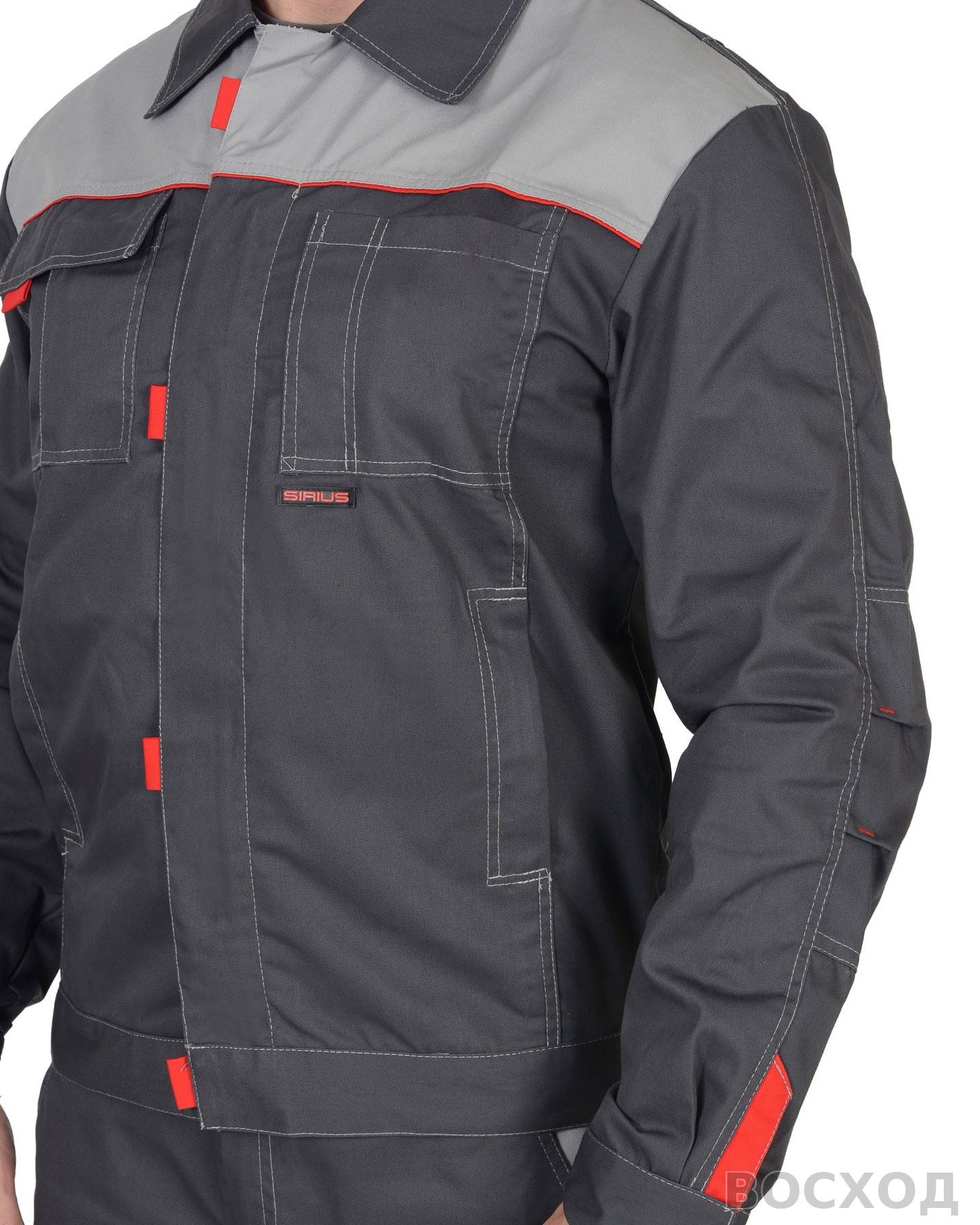 Костюм СИРИУС-ФАВОРИТ куртка, п/к т. со св.серым