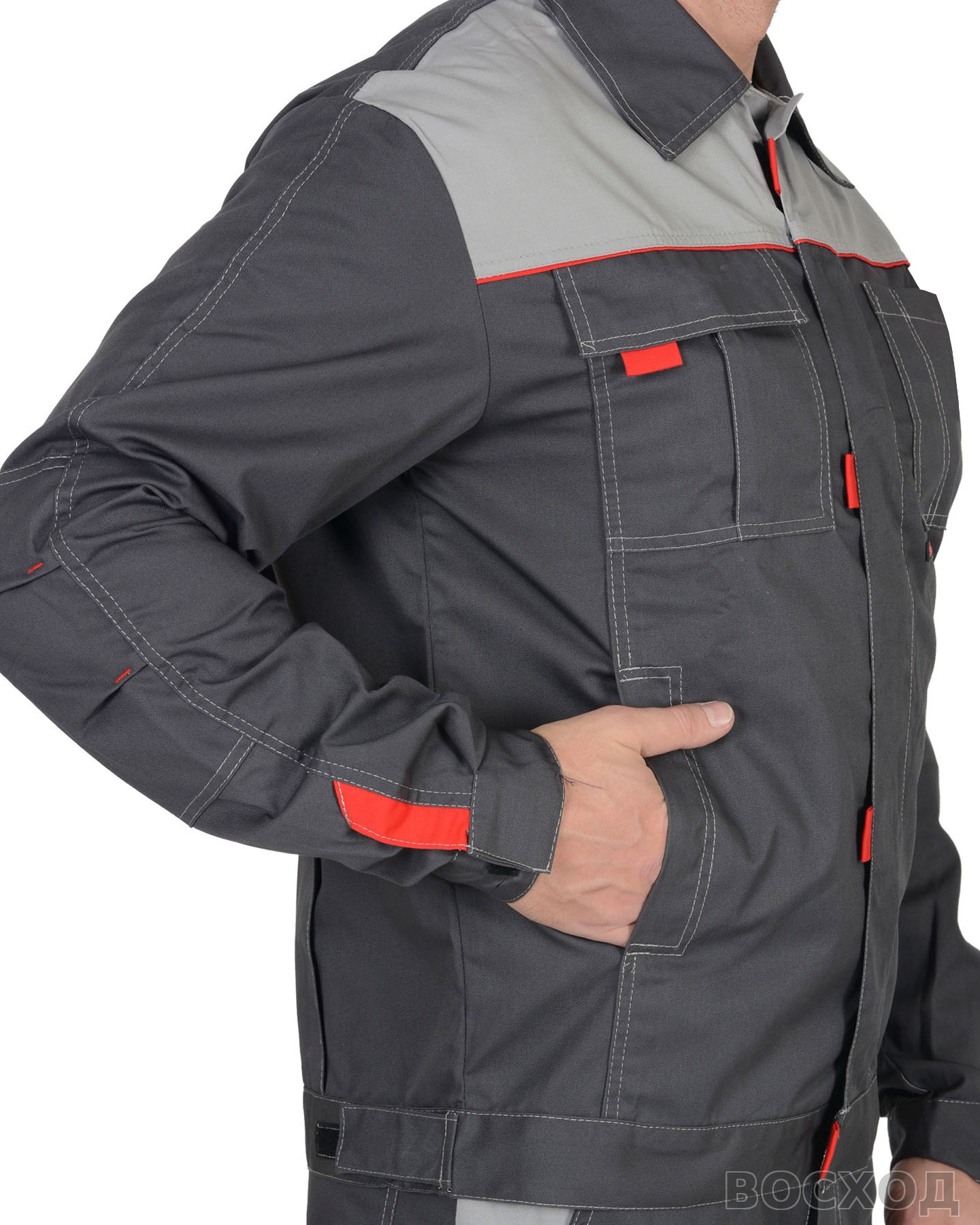 Костюм СИРИУС-ФАВОРИТ куртка, п/к т. со св.серым