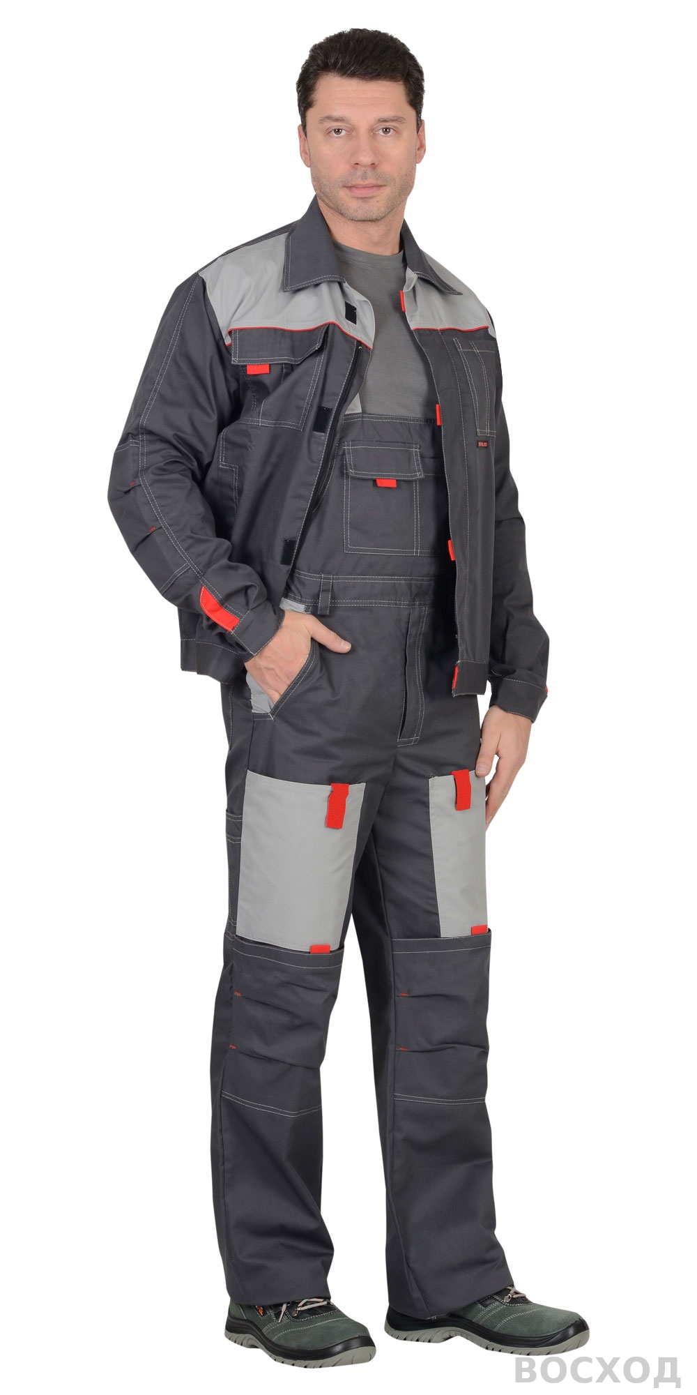 Костюм СИРИУС-ФАВОРИТ куртка, п/к т. со св.серым