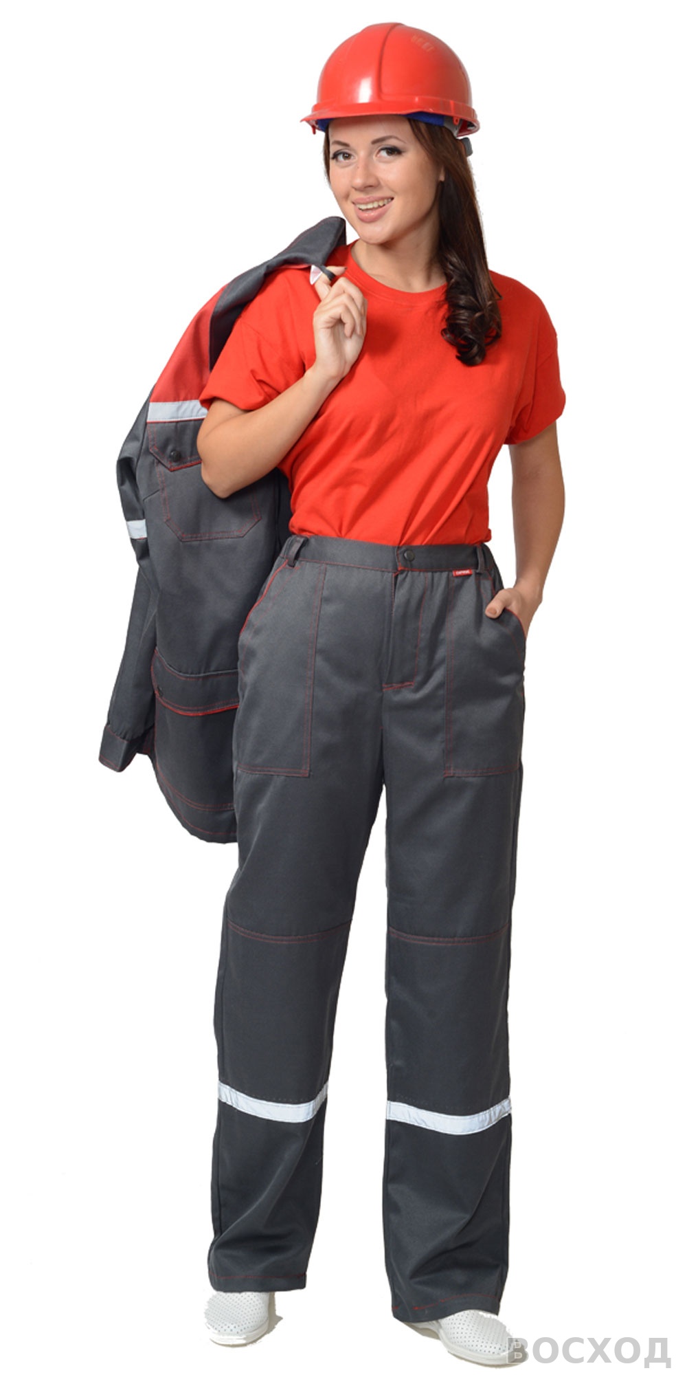 Костюм СИРИУС-МЕХАНИК женский, куртка, брюки с красным и СОП