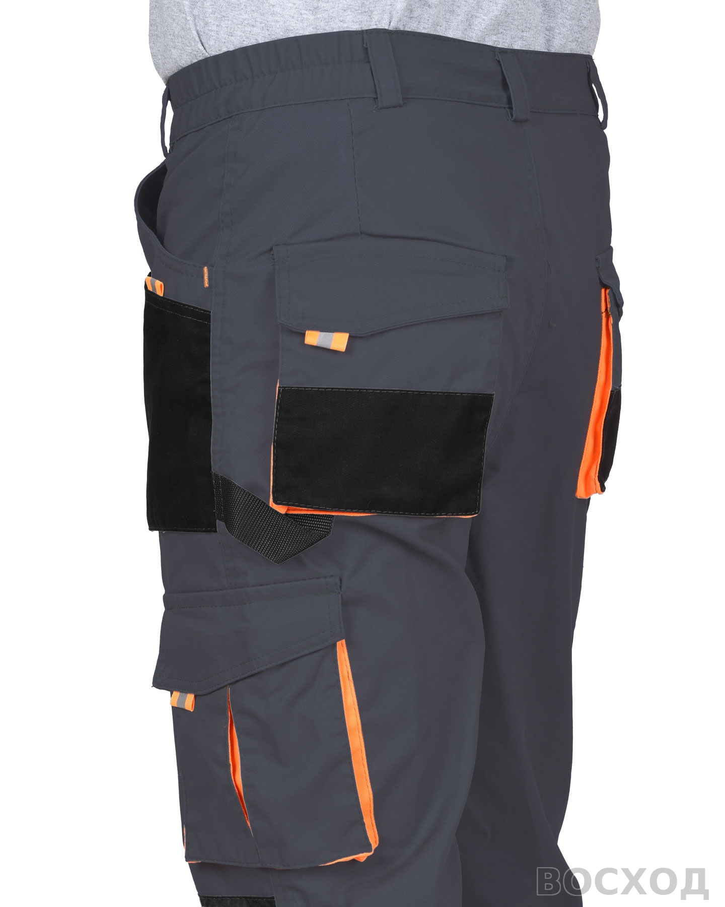 Брюки СИРИУС-МАНХЕТТЕН т. с оранж. и черным тк. стрейч пл. 250 г/кв.м