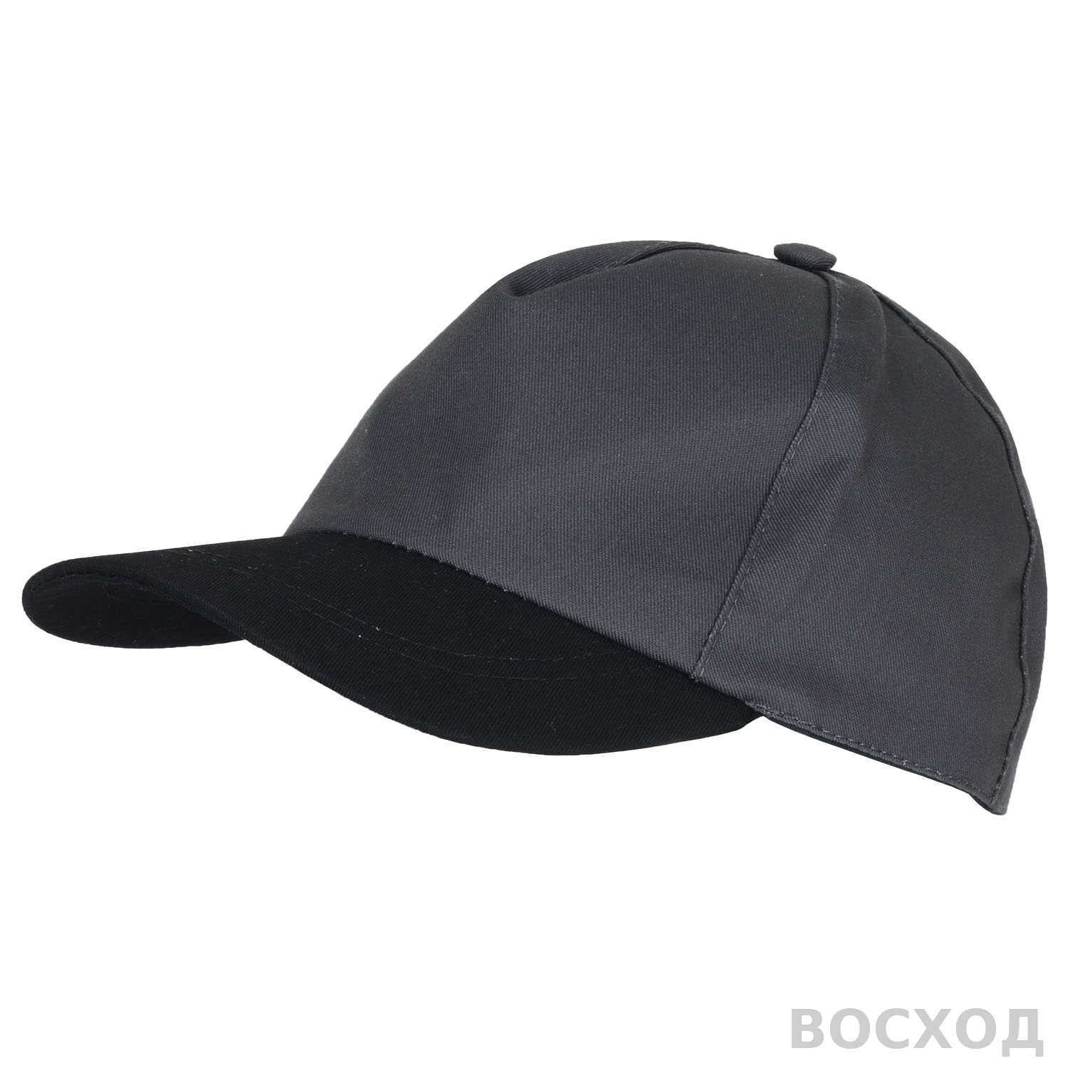 Кепка-бейсболка т.серая с черным козырьком