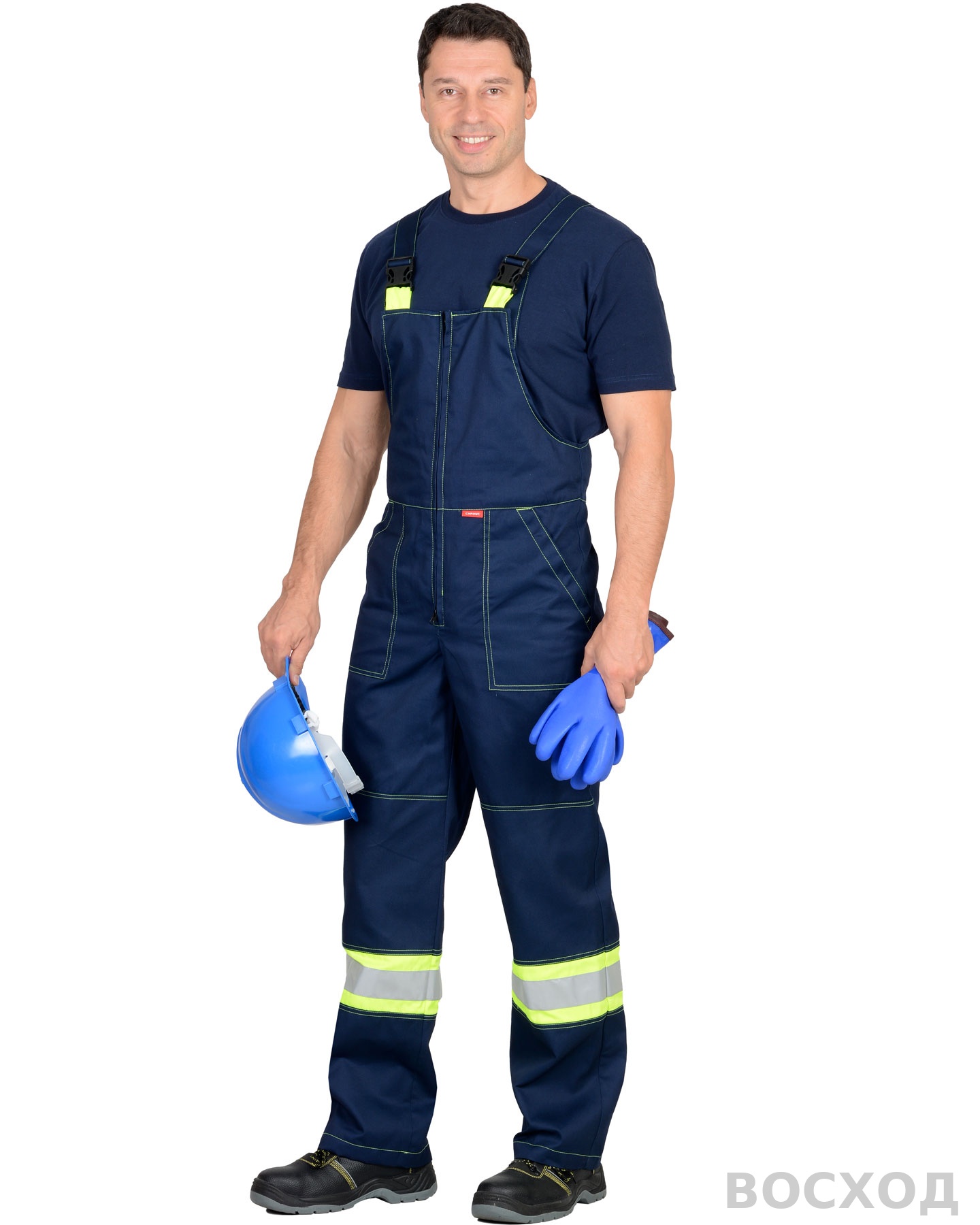 Костюм СИРИУС-ТЕРМИНАЛ куртка, п/к, темно- с лимонным и СОП