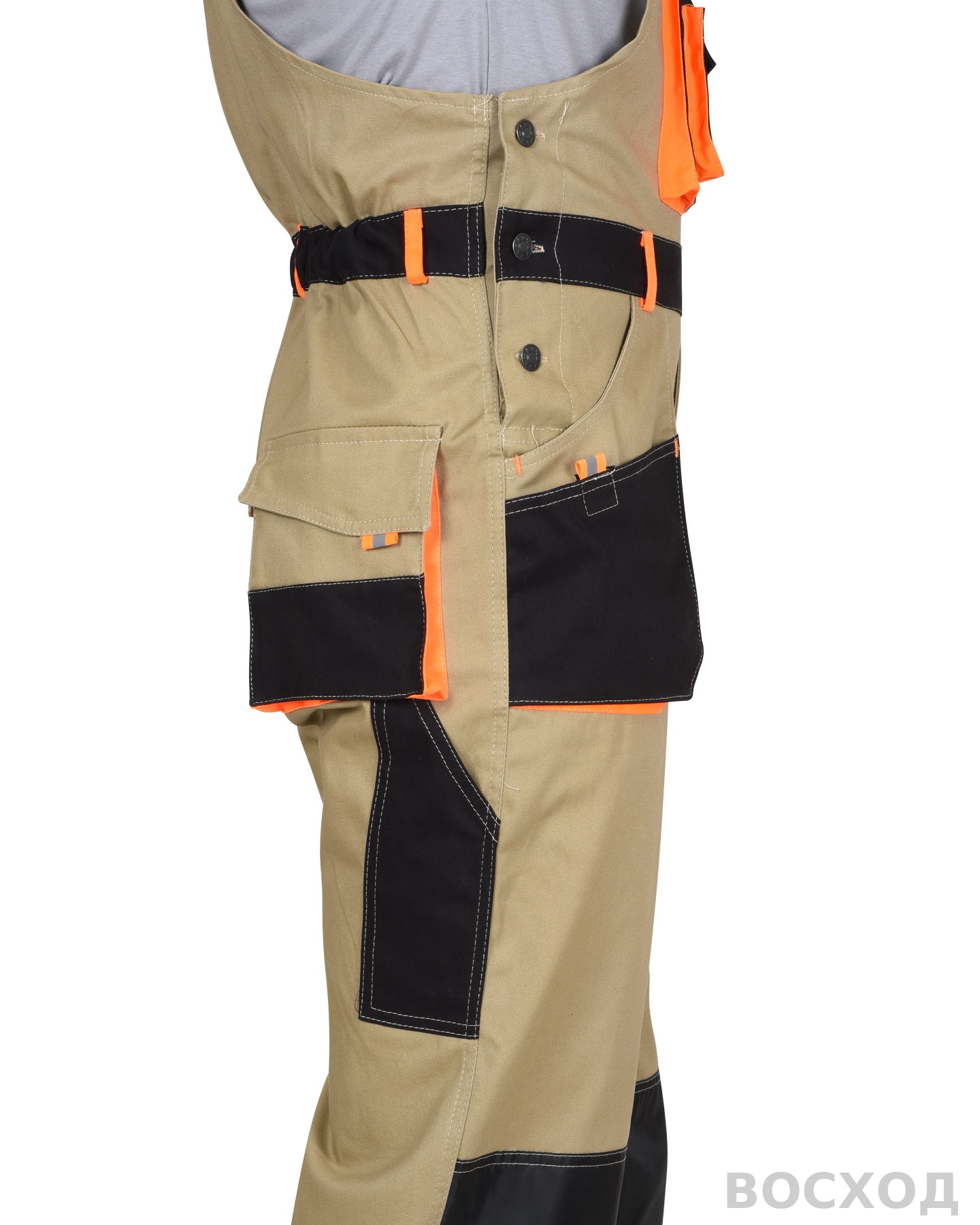 Полукомбинезон СИРИУС-МАНХЕТТЕН с оранж. и черным тк. мех. стрейч пл. 250г/кв.м