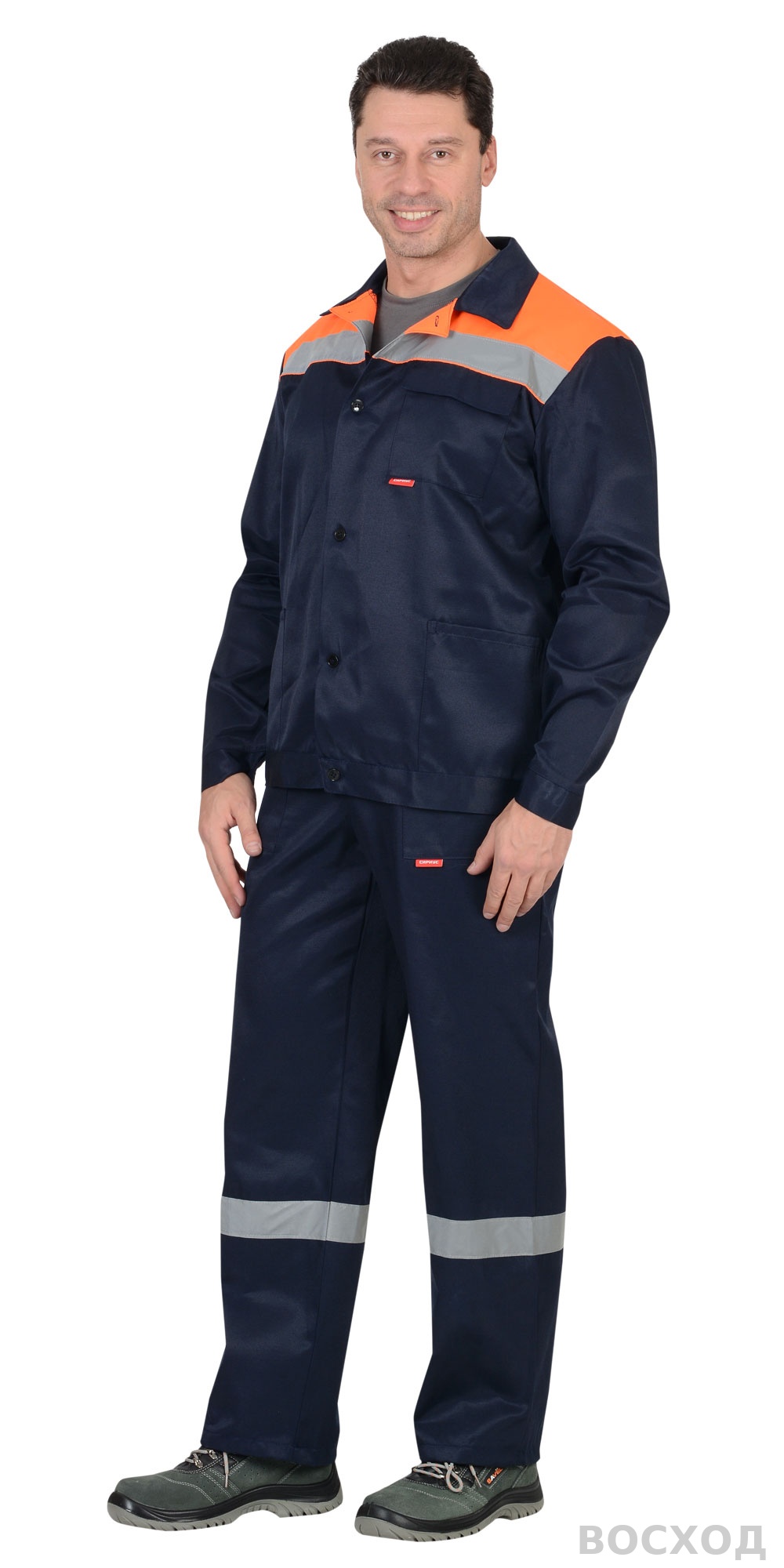 Костюм СИРИУС-СТРОЙГРАД куртка, п/к т. с оранжевым СОП 50мм