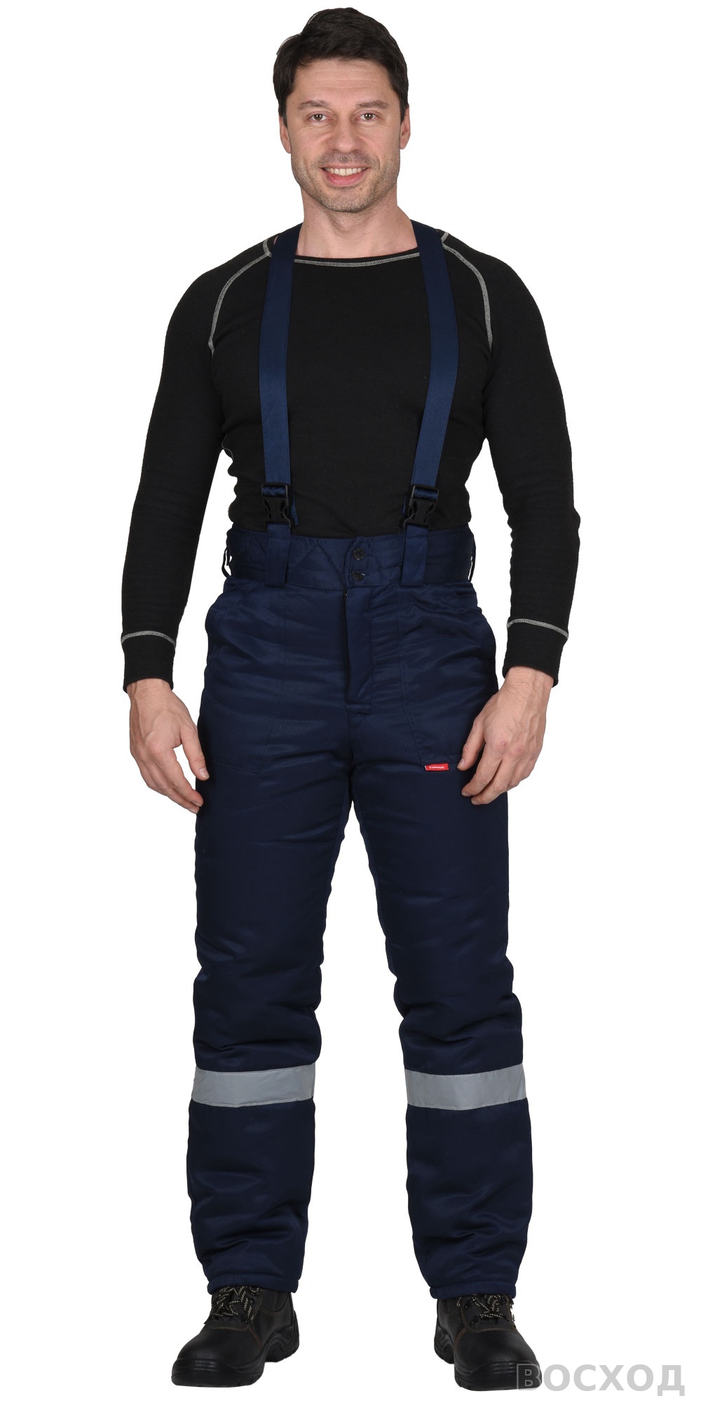 Костюм СИРИУС-РОСТ-НОРД куртка брюки, темно- с васильковым, Тк. смесовая