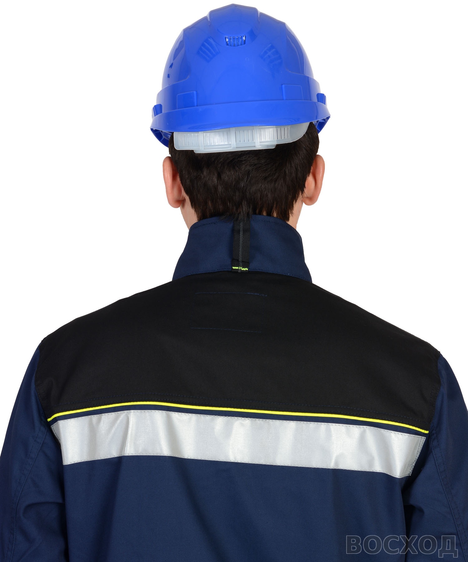 Костюм СИРИУС-БОСТОН куртка, брюки, темно- с васильковой и чер. отд.