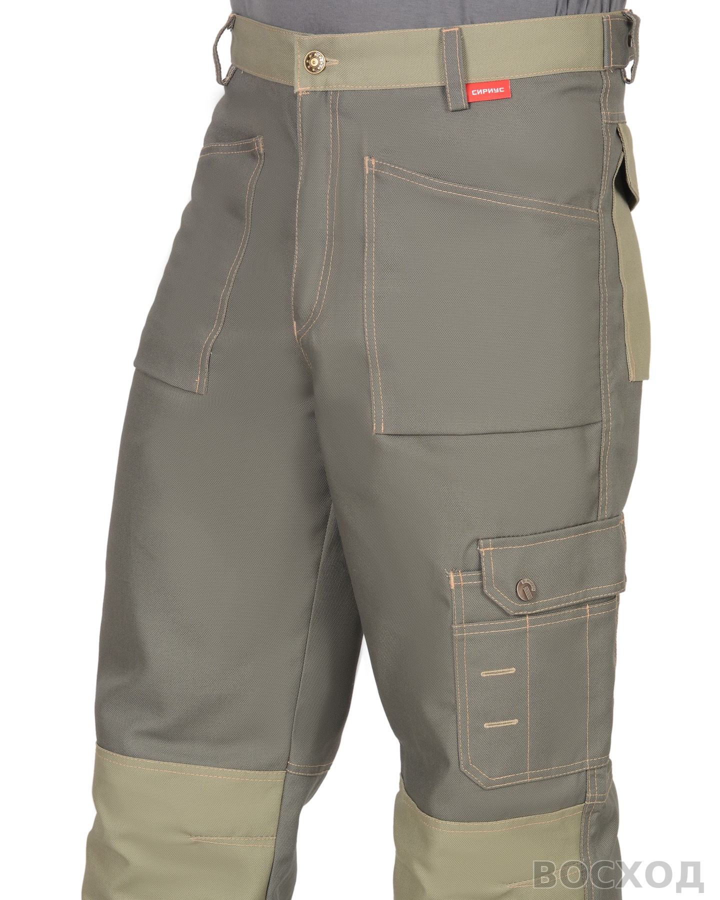 Костюм СИРИУС-ВЕСТ-ВОРК куртка дл., брюки т. со св.оливковым пл. 275 г/кв.м