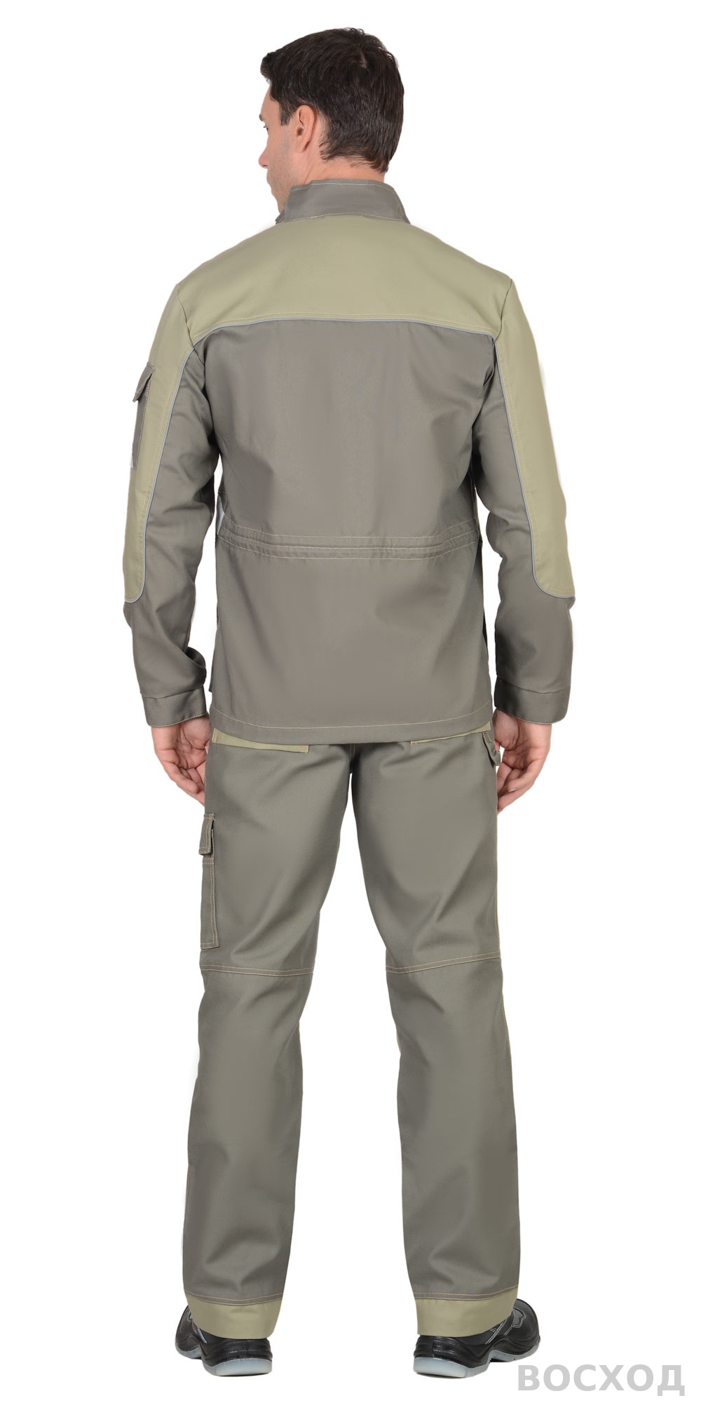 Костюм СИРИУС-ВЕСТ-ВОРК куртка дл., брюки т. со св.оливковым пл. 275 г/кв.м