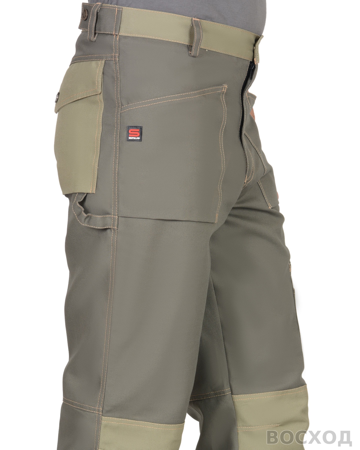 Костюм СИРИУС-ВЕСТ-ВОРК куртка дл., брюки т. со св.оливковым пл. 275 г/кв.м