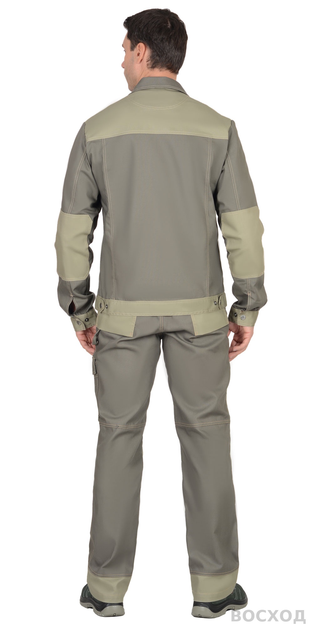 Костюм СИРИУС-ВЕСТ-ВОРК куртка кор., п/к т. со св.оливковым пл. 275 г/кв.м