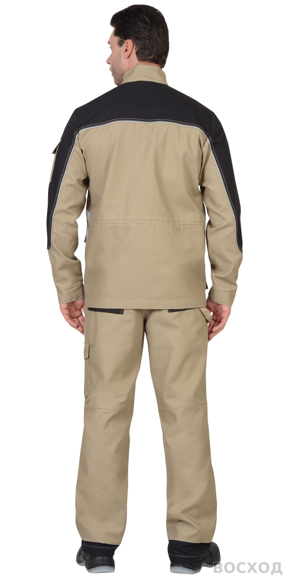 Костюм СИРИУС-ВЕСТ-ВОРК куртка дл, п/к с черным пл. 275 г/кв.м