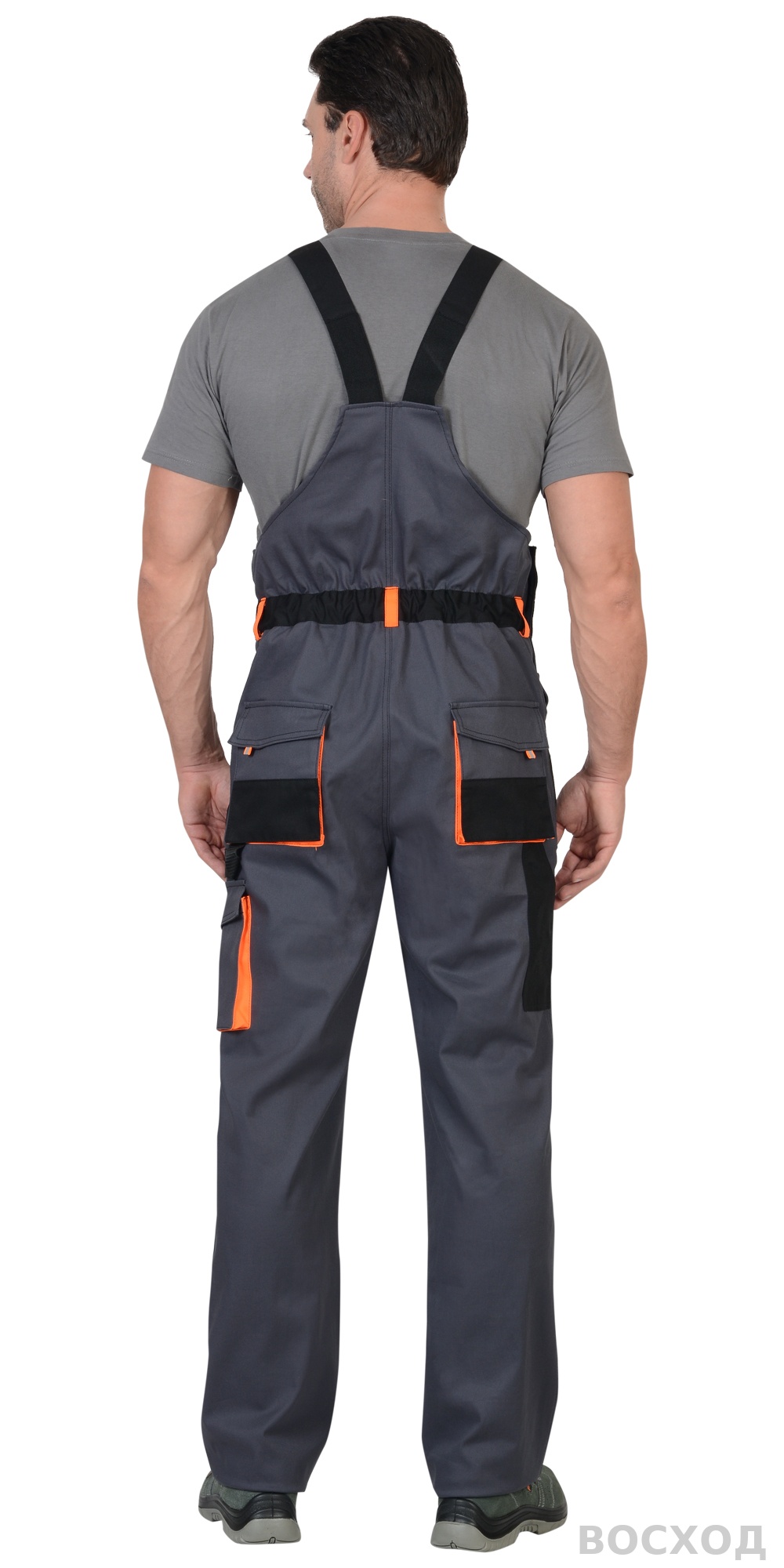 Костюм СИРИУС-МАНХЕТТЕН куртка дл., п/к т. с оранж. и черным тк. стрейч пл. 250 г/кв.м