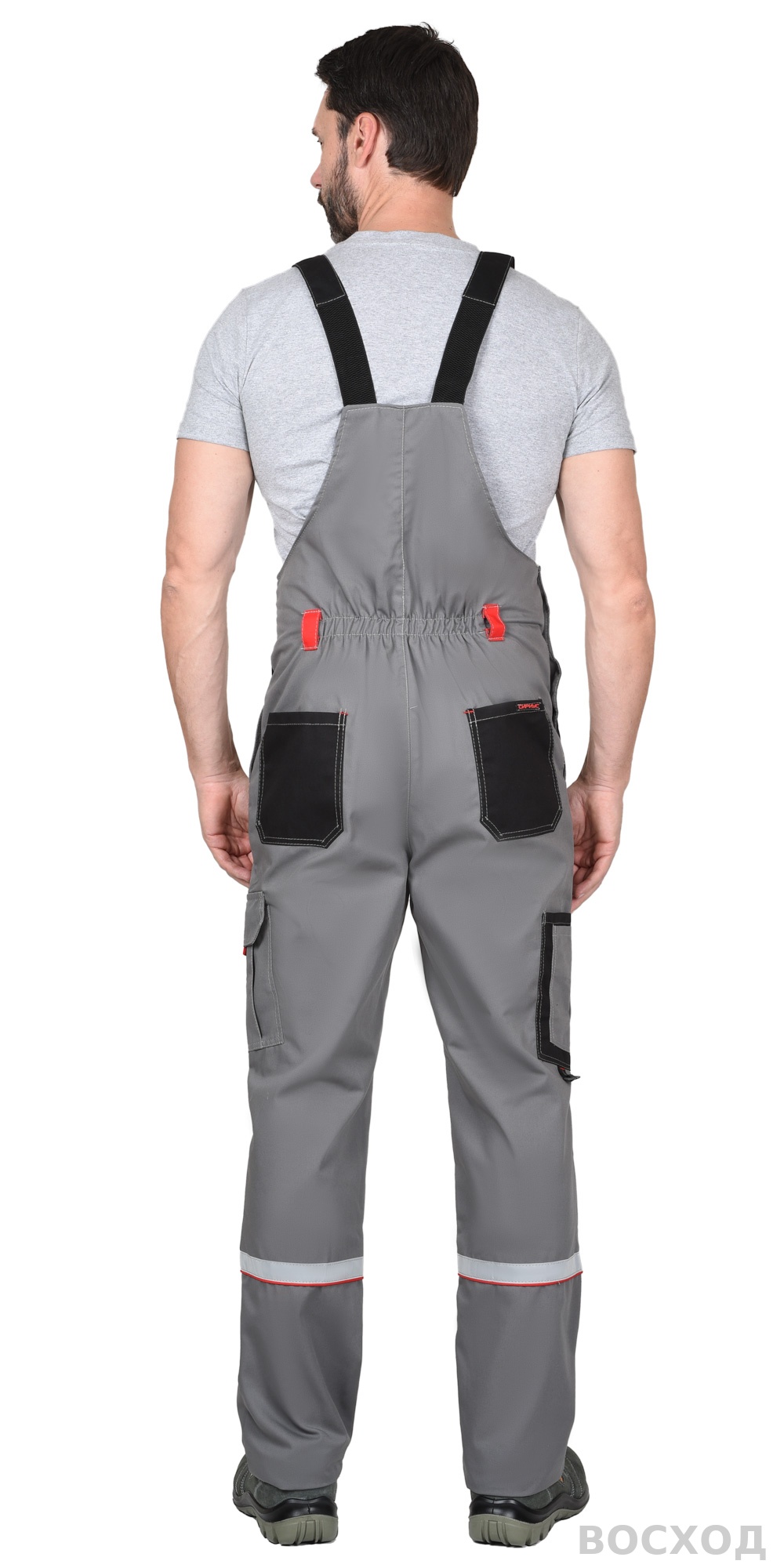 Костюм СИРИУС-СТАН куртка, п/к ср. с черной и красной отделкой