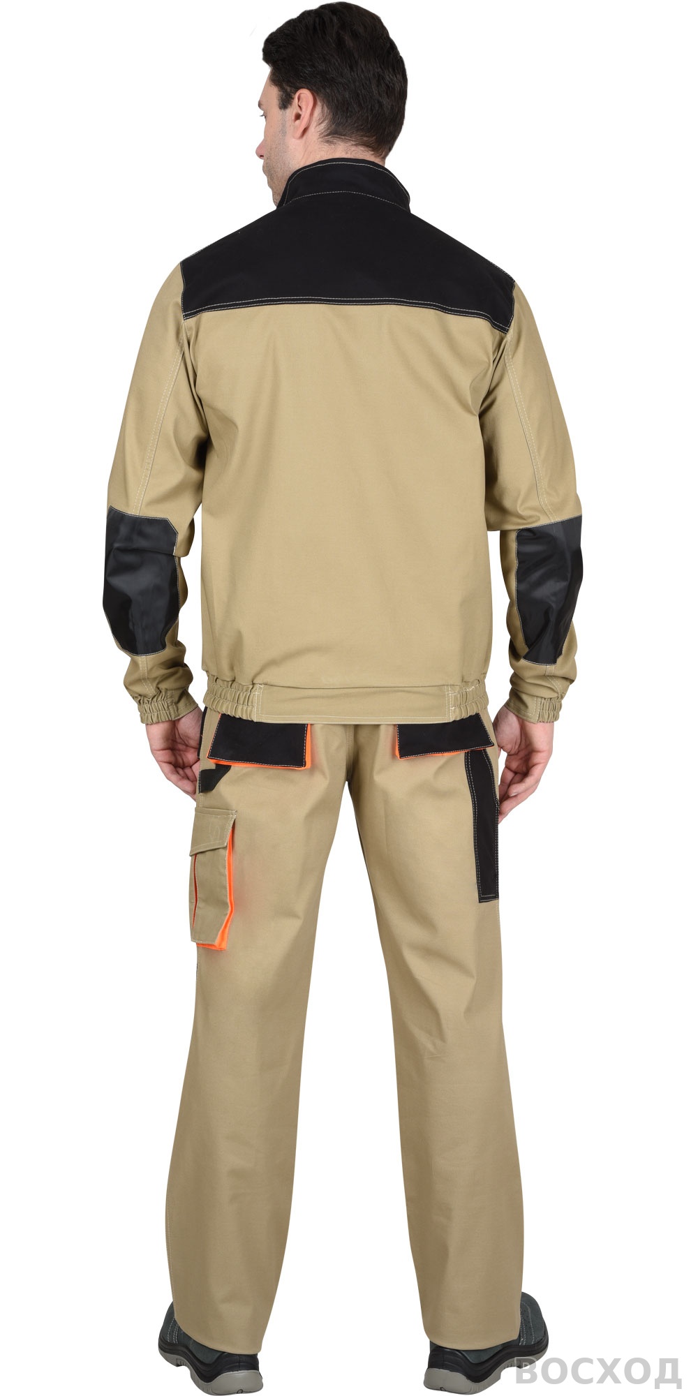 Костюм СИРИУС-МАНХЕТТЕН куртка, брюки с оранж. и черным тк. мех. стрейч пл. 250г/кв.м