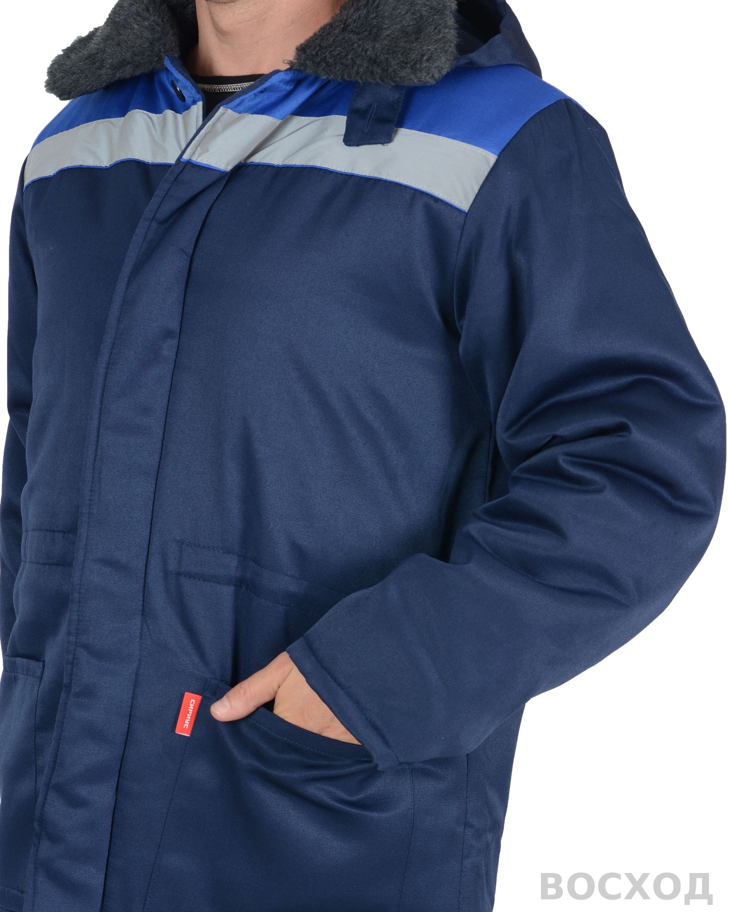 Костюм СИРИУС-БРИГАДИР куртка, брюки, с васильковым и СОП