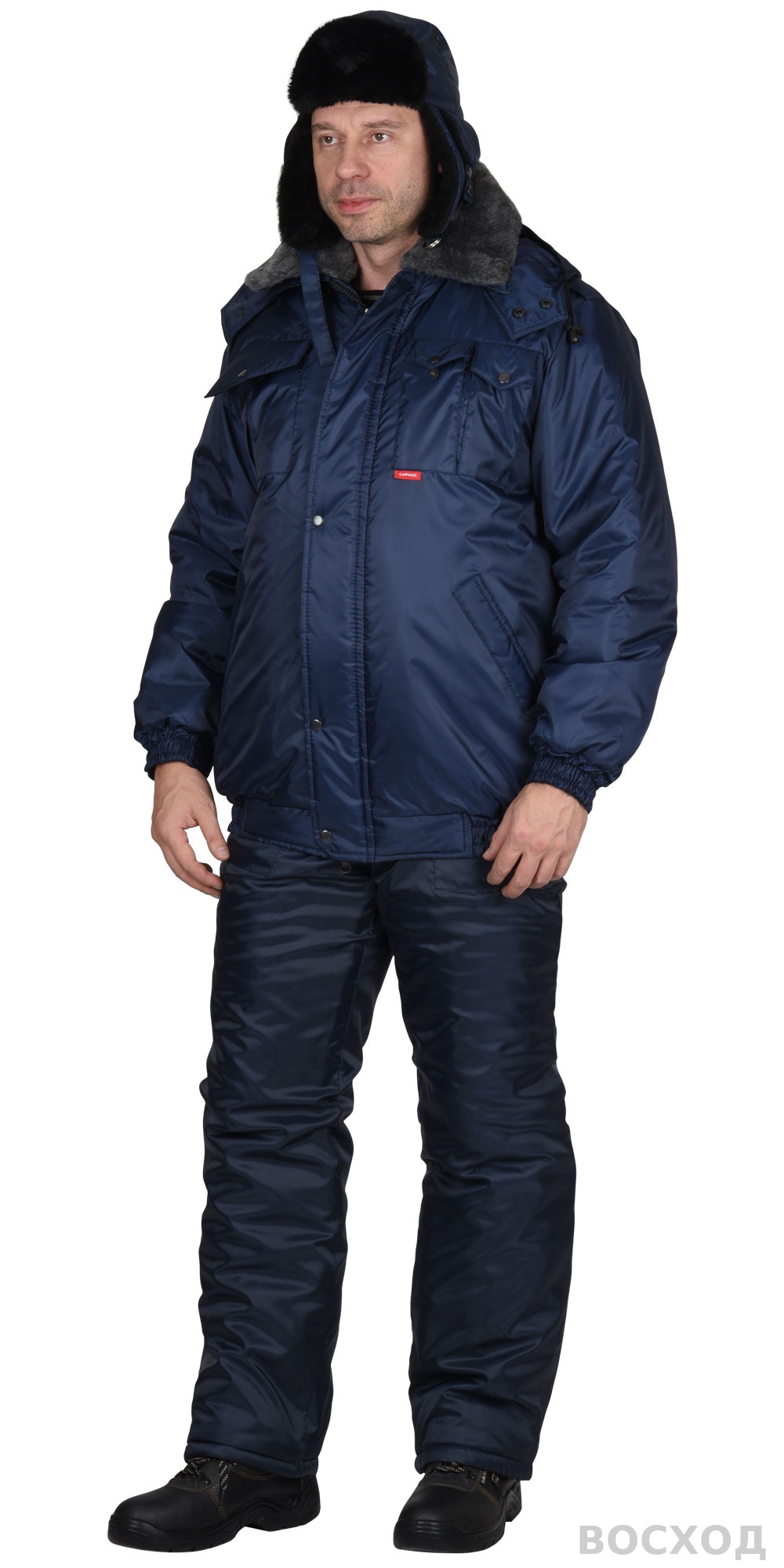 Шапка-ушанка "ЕВРО плюс" т.синяя (тк. Оксфорд) - изображение 4