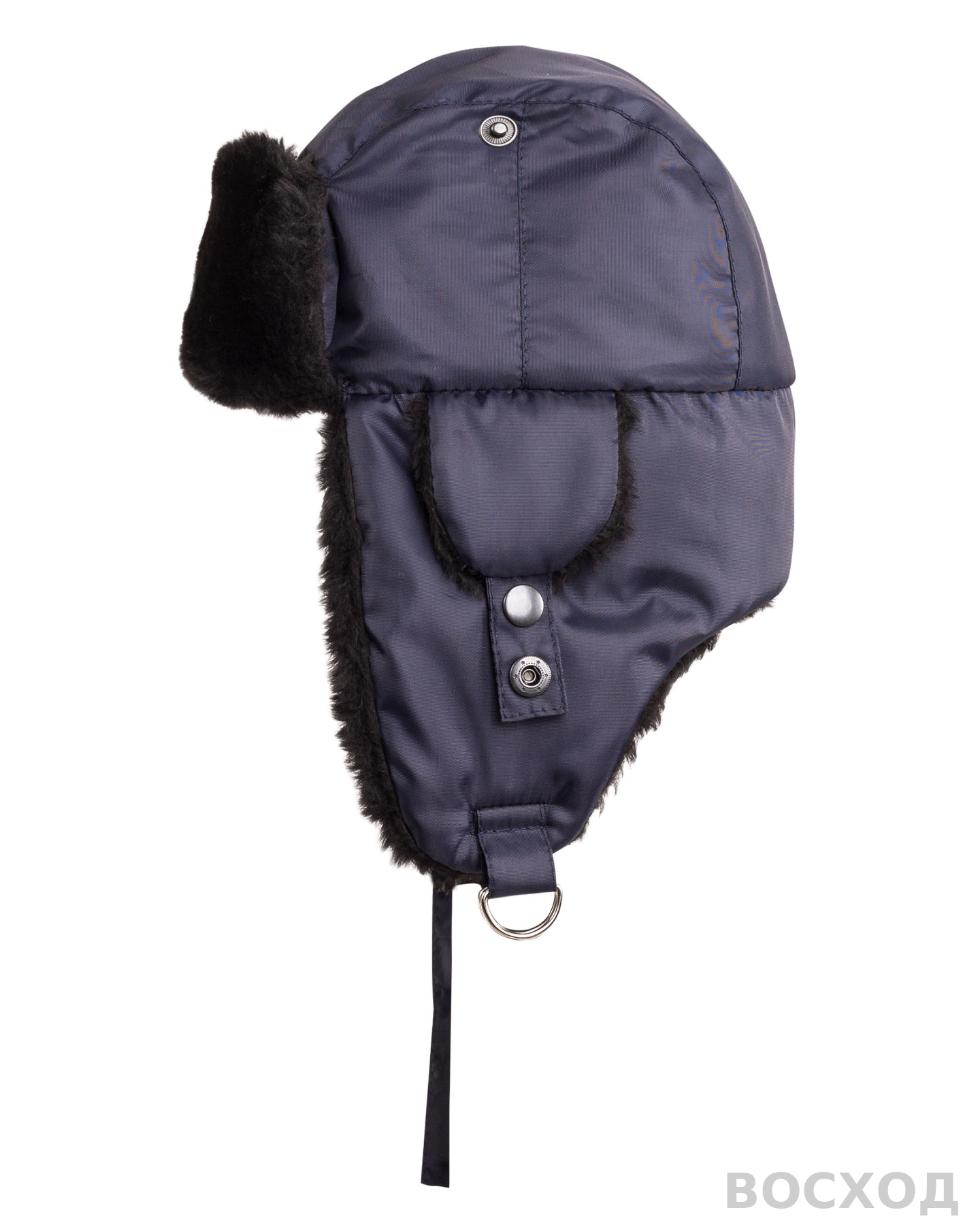 Шапка-ушанка СИРИУС-ЕВРО плюс т.синяя (тк. Оксфорд)
