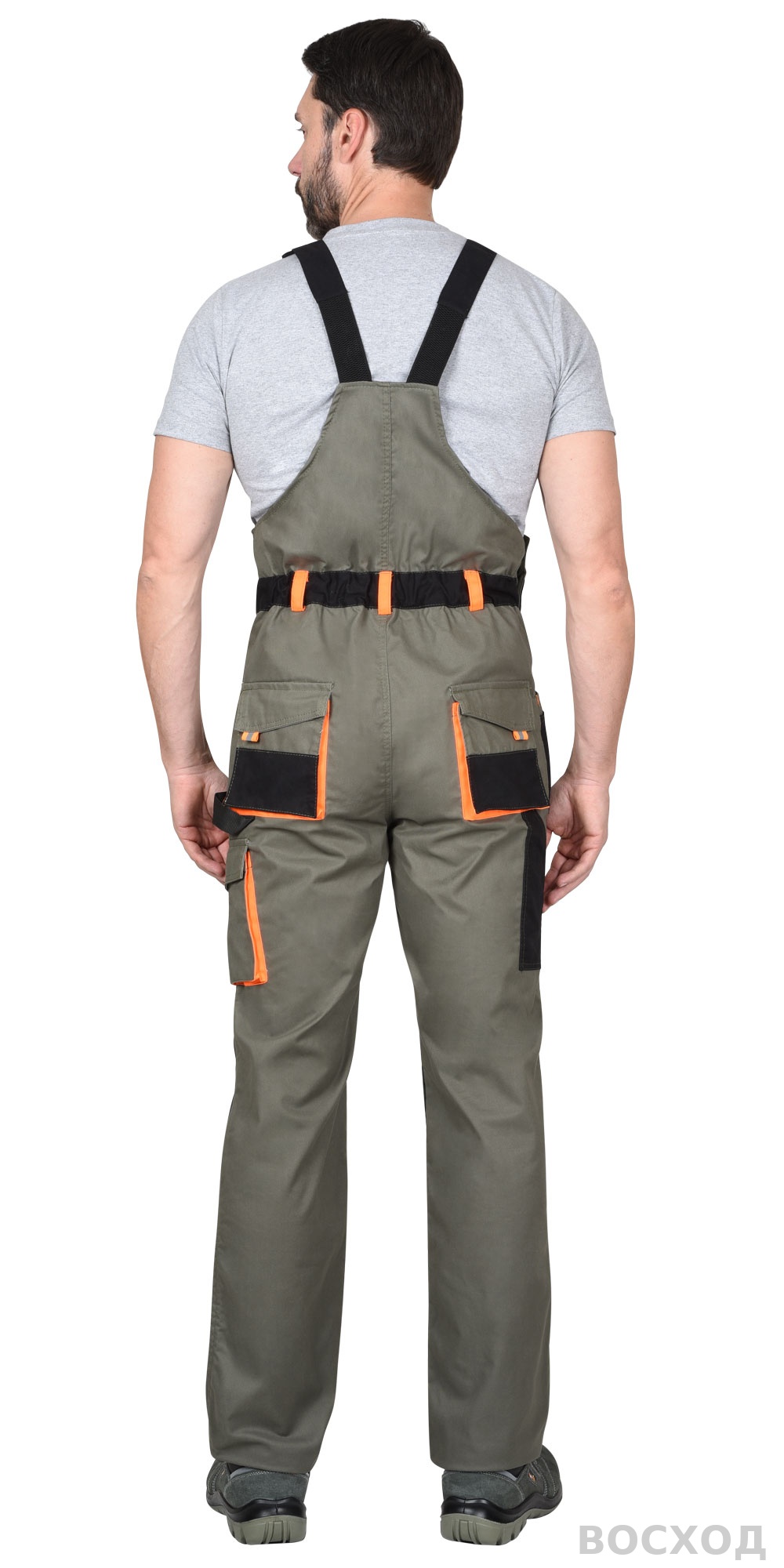 Полукомбинезон СИРИУС-МАНХЕТТЕН с оранжевым и чер. тк. мех. стрейч пл 260 г/кв.м