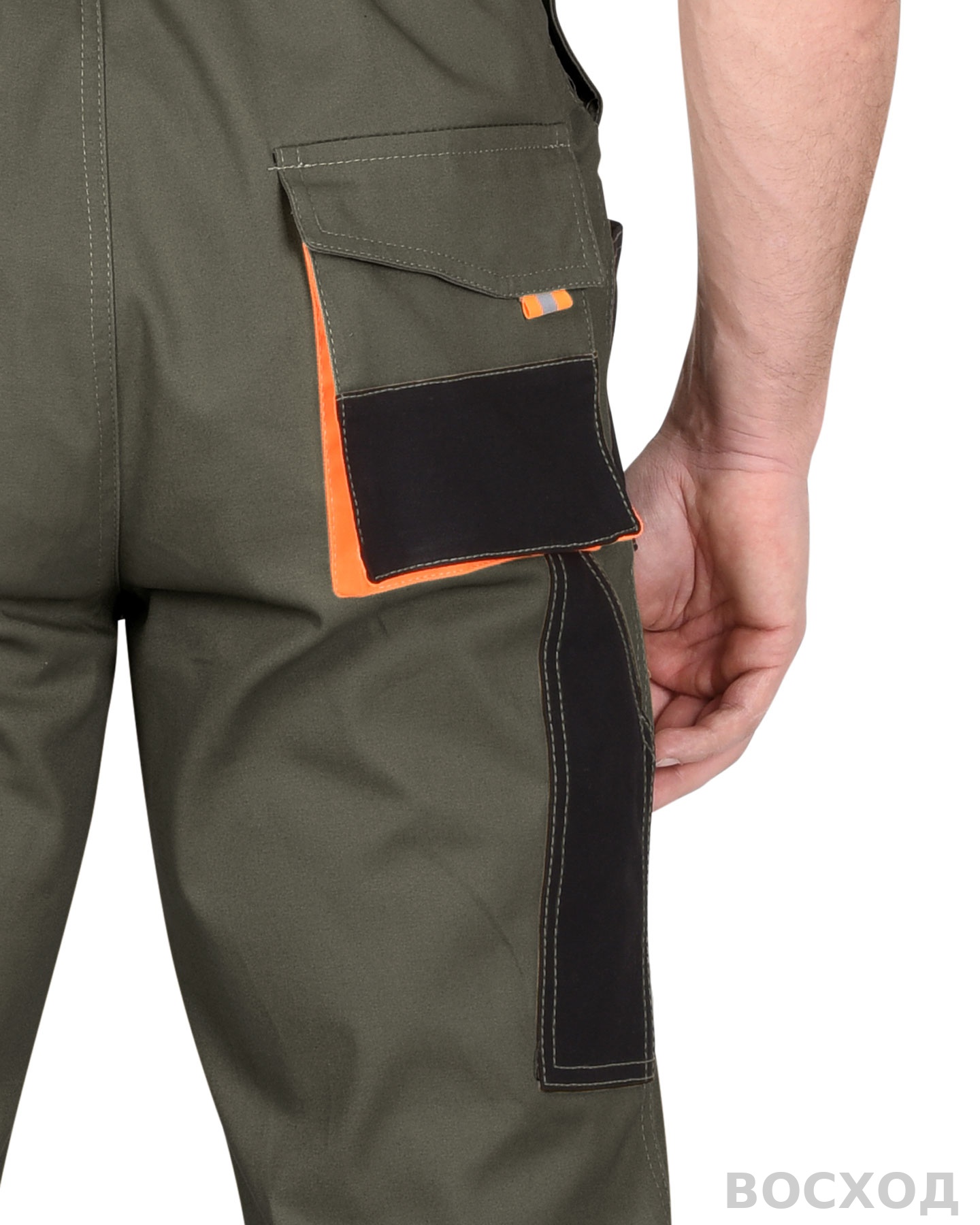 Полукомбинезон СИРИУС-МАНХЕТТЕН с оранжевым и чер. тк. мех. стрейч пл 260 г/кв.м