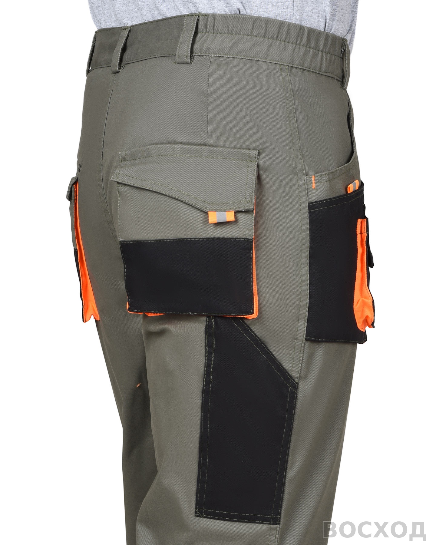 Брюки СИРИУС-МАНХЕТТЕН с оранжевым и чер. тк. мех. стрейч пл 260 г/кв.м