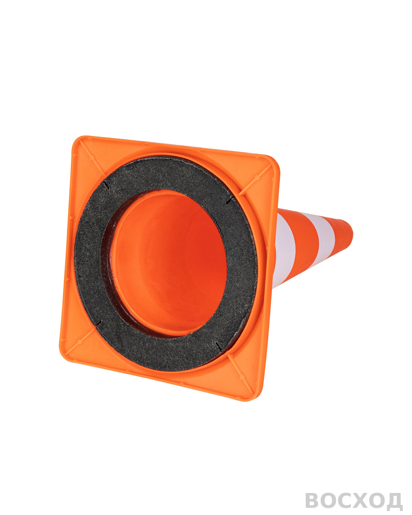 Конус сигнальный дорожный КС-2,4 520 мм с утяжелителем, две белых полосы