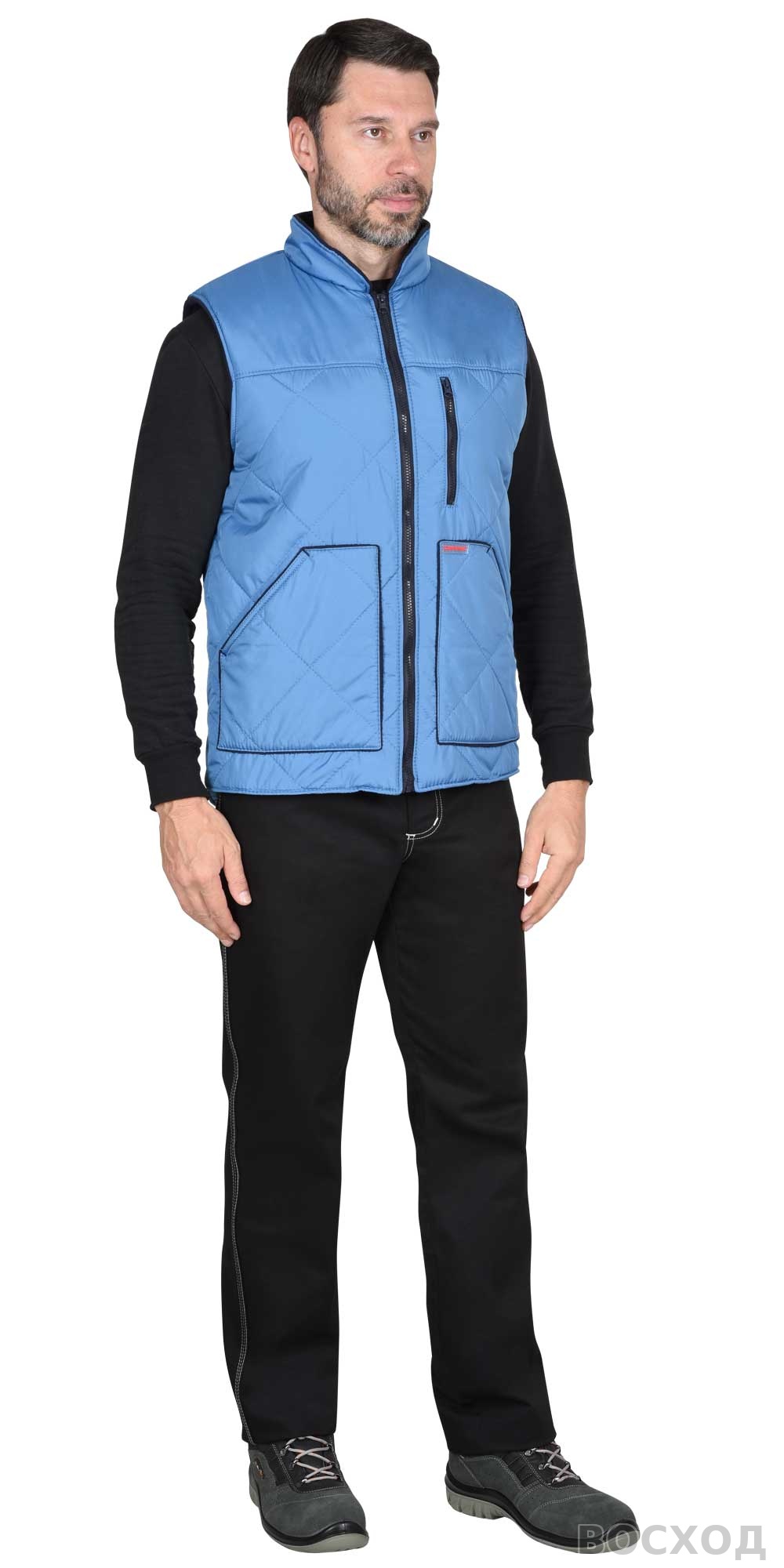 Жилет СИРИУС-ЕВРОПА удлиненный (на подкладке флис) темно