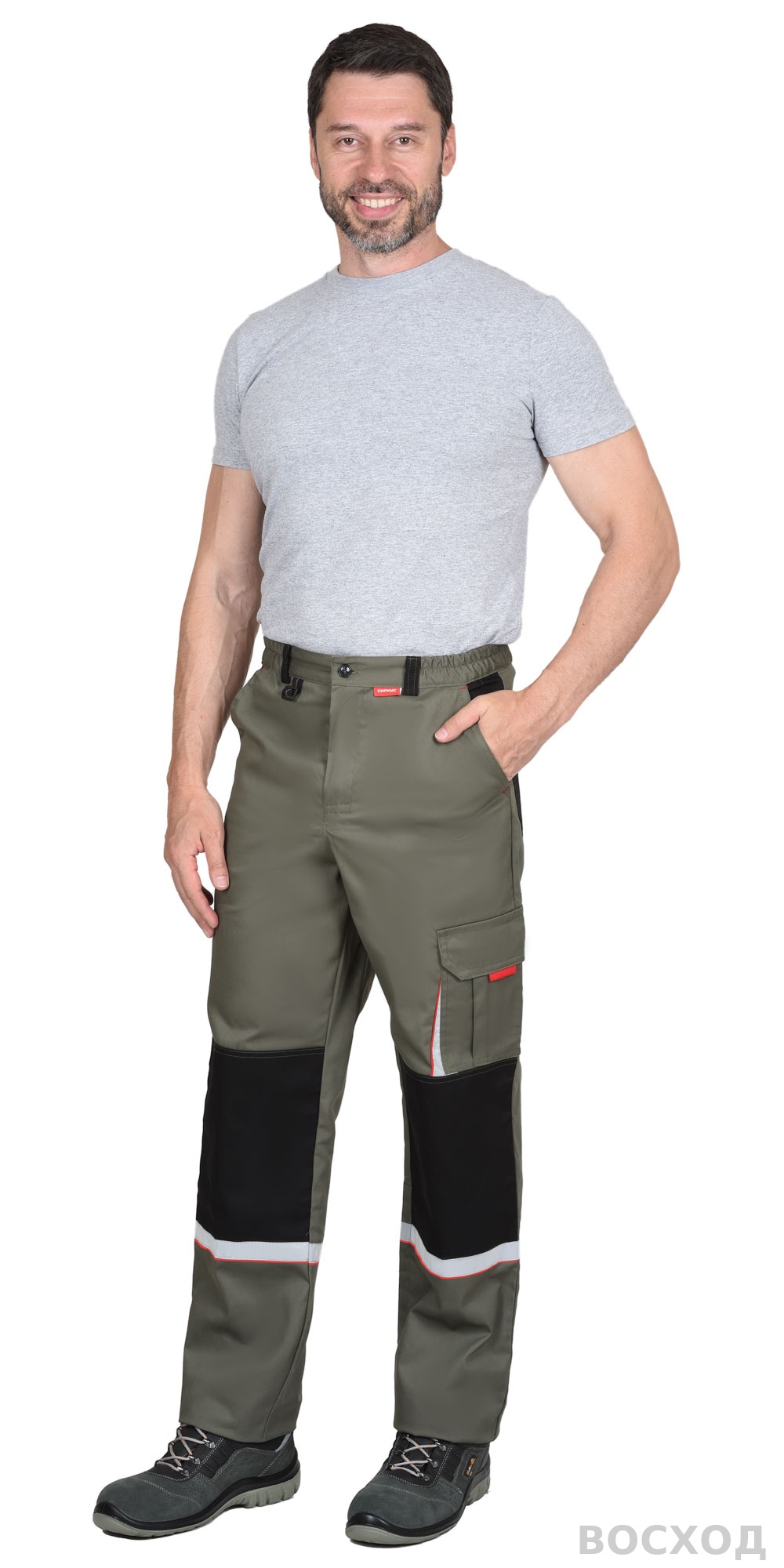 Костюм СИРИУС-СТАН куртка, брюки с черной и красной отделкой