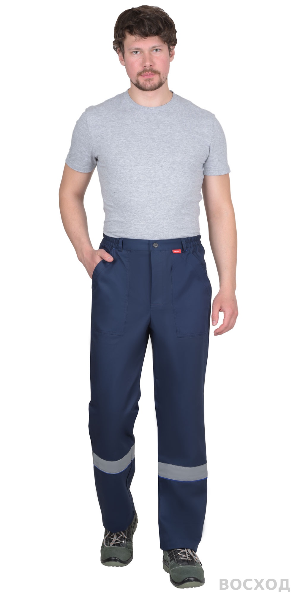 Костюм СИРИУС-МАСТЕР куртка, брюки, тёмно- с васильковым и СОП