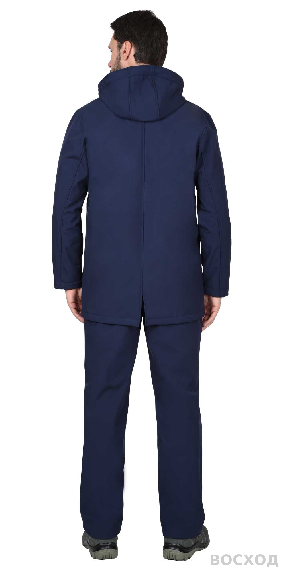 Куртка СИРИУС-АЗОВ удл. с капюшоном софтшелл пл 350 г/кв.м