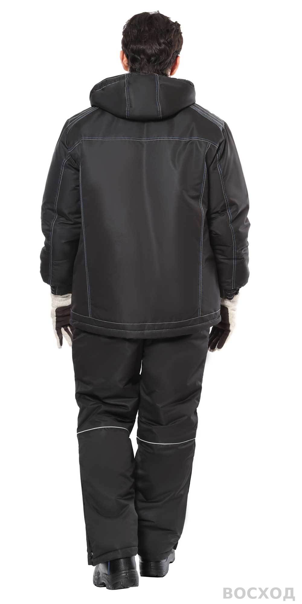 Куртка СИРИУС-АЛЕКС черная с голубой отделкой