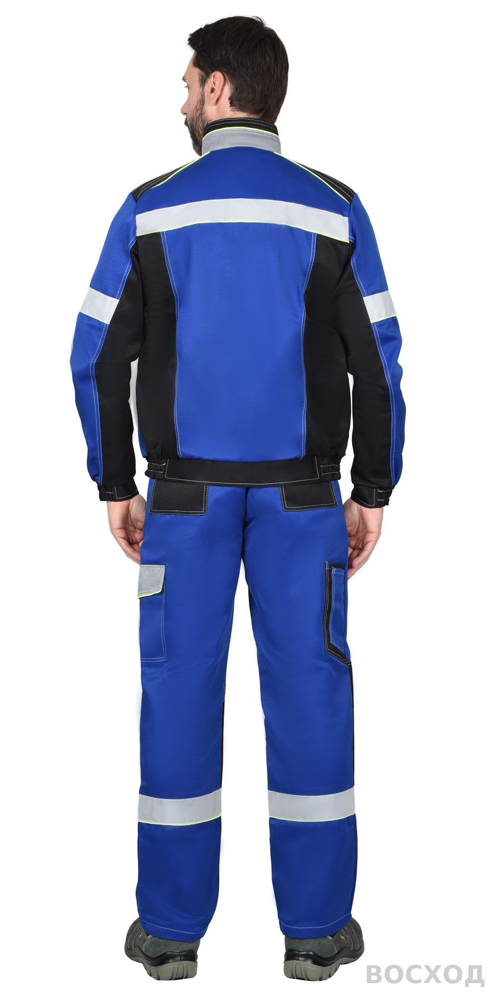 Костюм СИРИУС-ПОЛИНОМ куртка, п/к василек с черным и СОП 50 мм