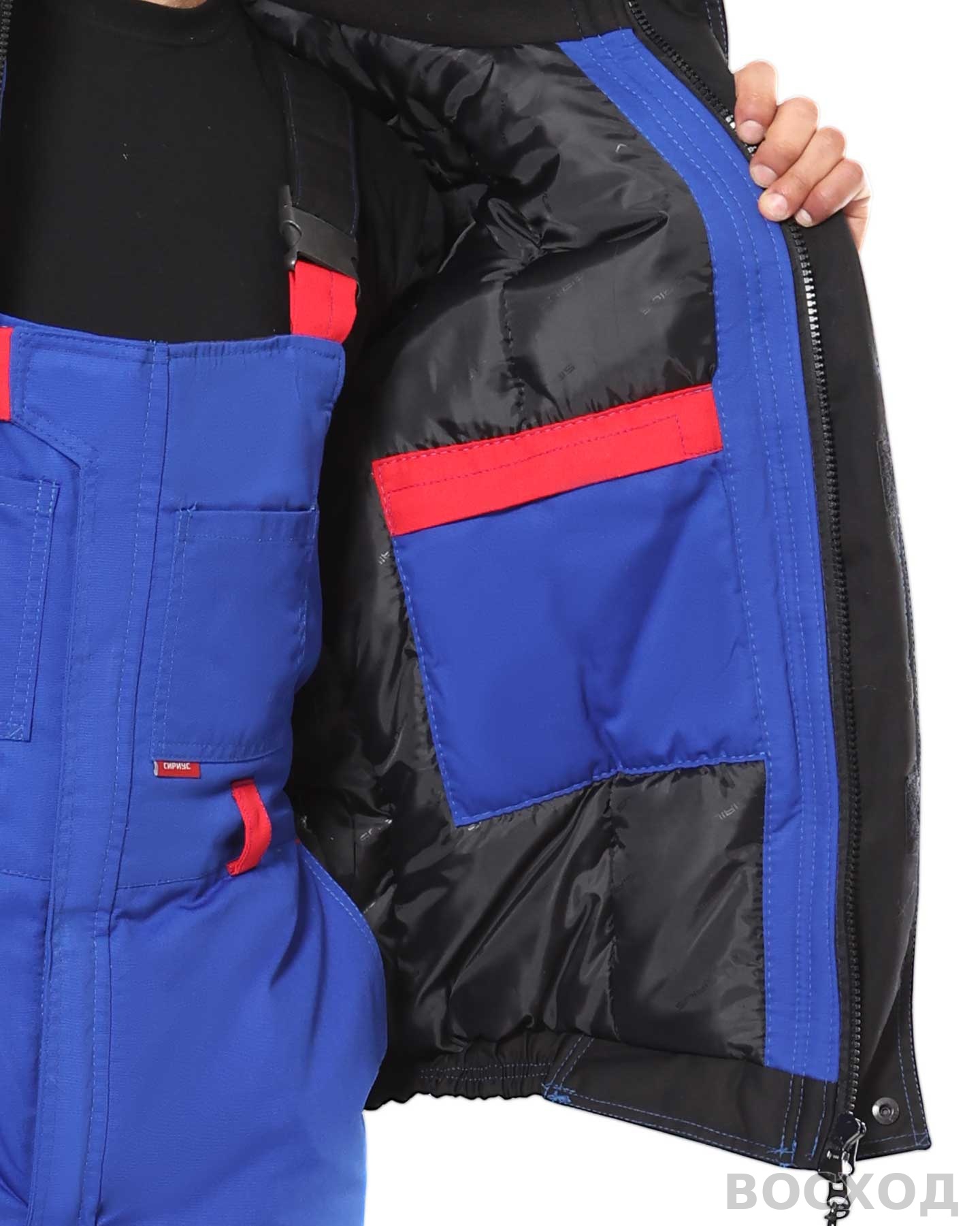 Костюм СИРИУС-СТАН зимний: куртка, п/к с черным и красным