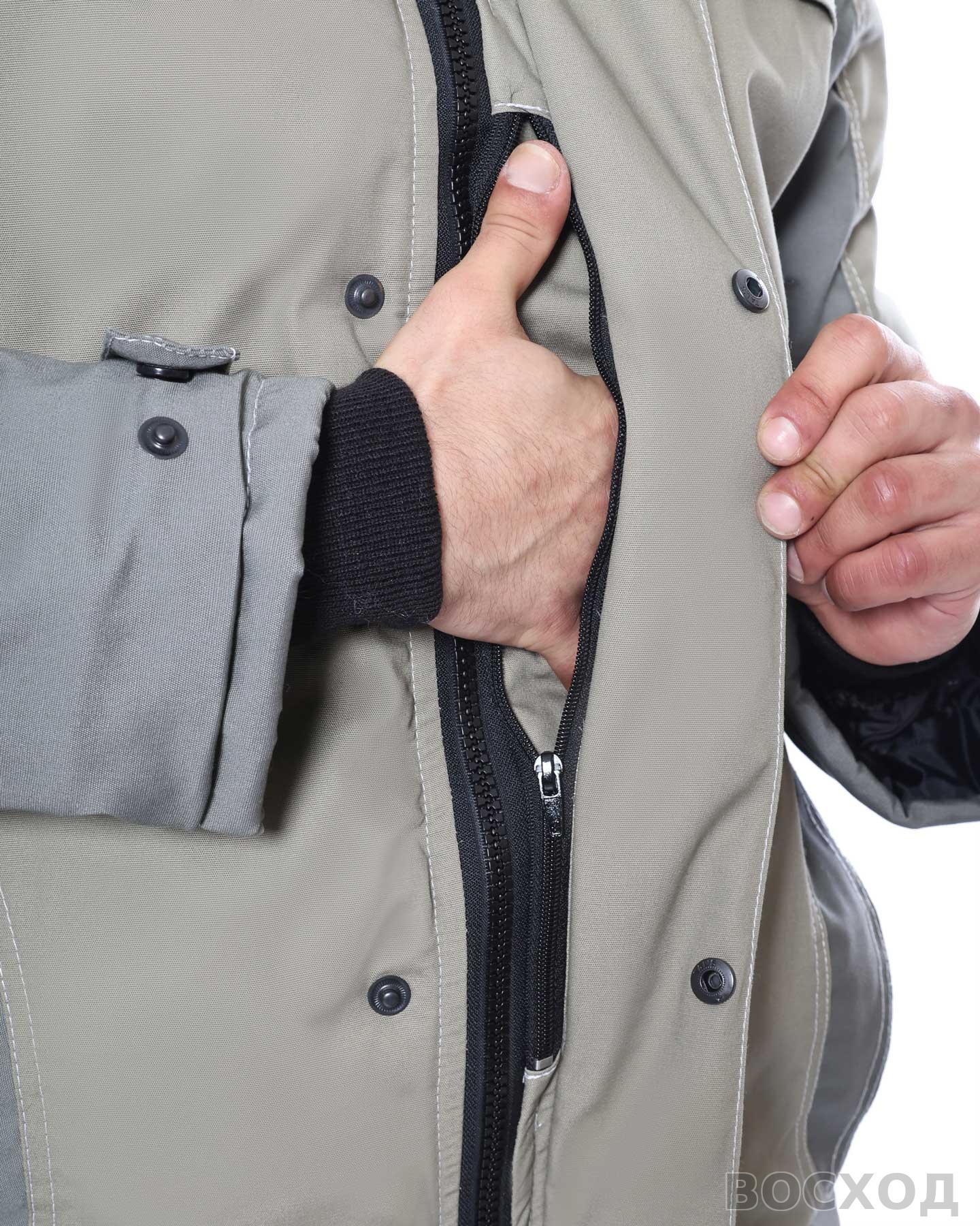 Костюм СИРИУС-ОЗОН куртка, брюки св. с т.оливковым