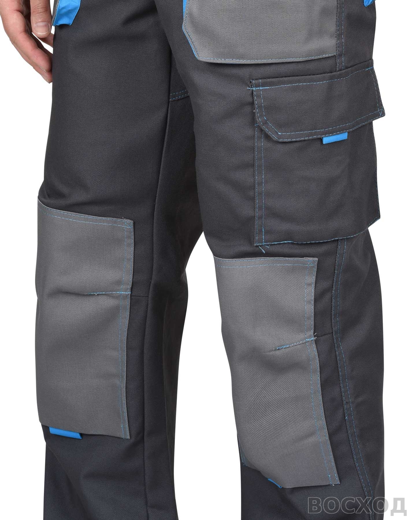 Костюм СИРИУС-ДВИН куртка, п/к т. со ср.серым и голубой отделкой пл. 275 г/кв.м